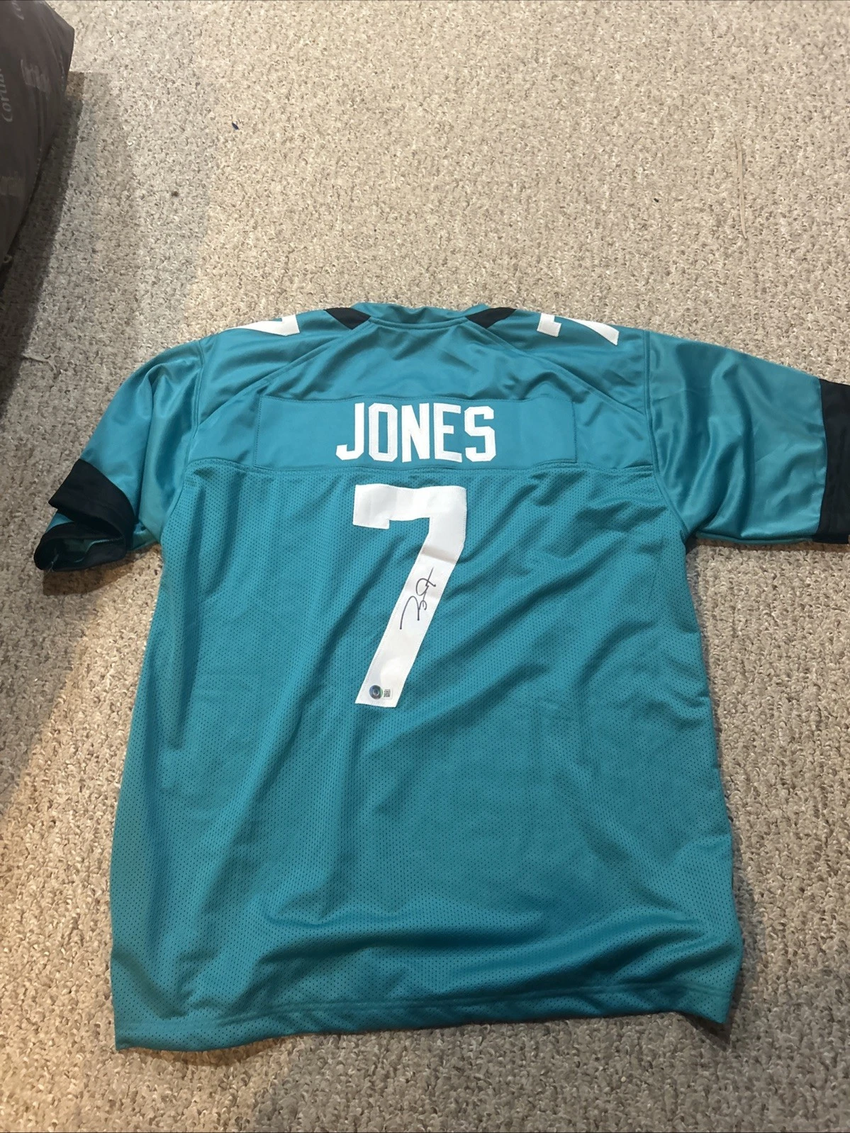 JACKSONVILLE JAGUARS- ZAY JONES SIGNED AUTOGRAPH CUSTOM JERSEY BECKETT BAS COA