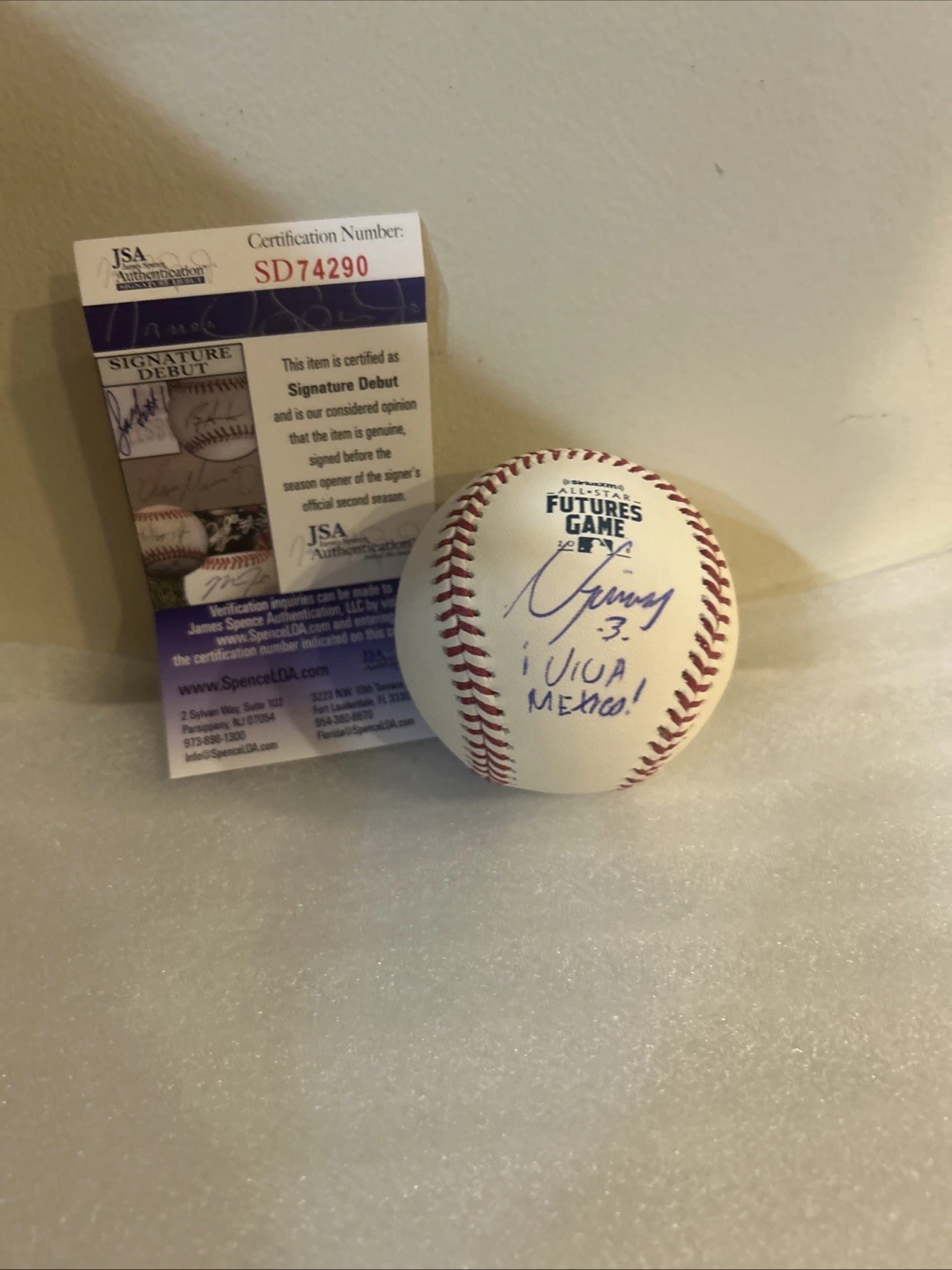 LUIS URIAS SIGNED AUTOGRAPH 2018 FUTURES GAME BALL JSA COA ROMLB BASEBALL PADRES