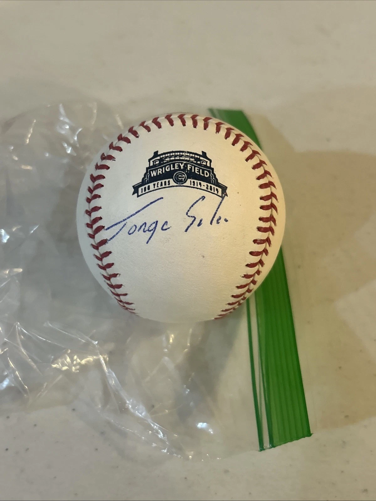 CHICAGO CUBS- JORGE SOLER SIGNED AUTOGRAPH WRIGLEY FIELD 100 YEAR BASEBALL PSA
