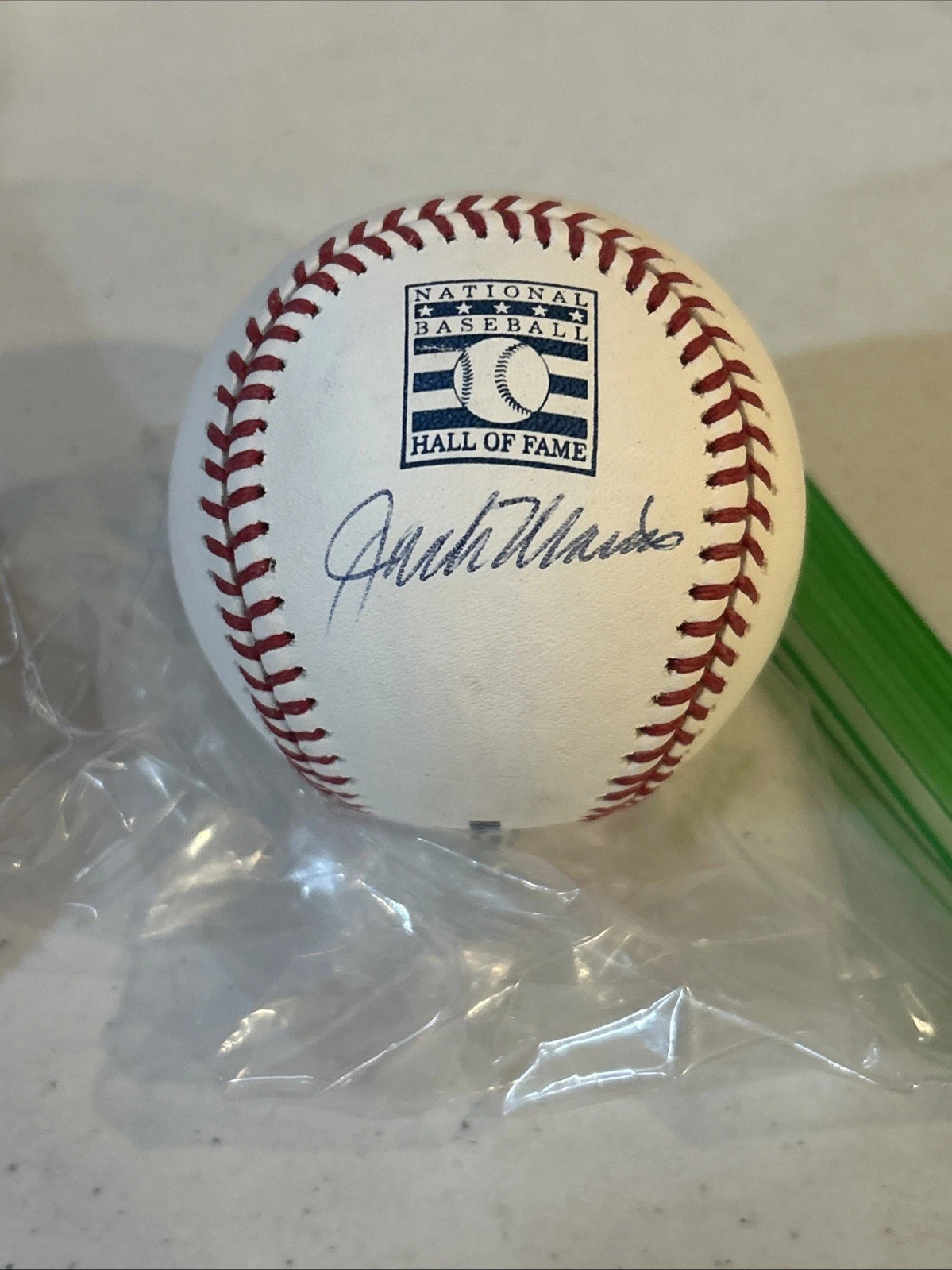 JACK MORRIS SIGNED AUTOGRAPH HALL OF FAME LOGO BASEBALL BAS COA ROMLB TWINS JAYS