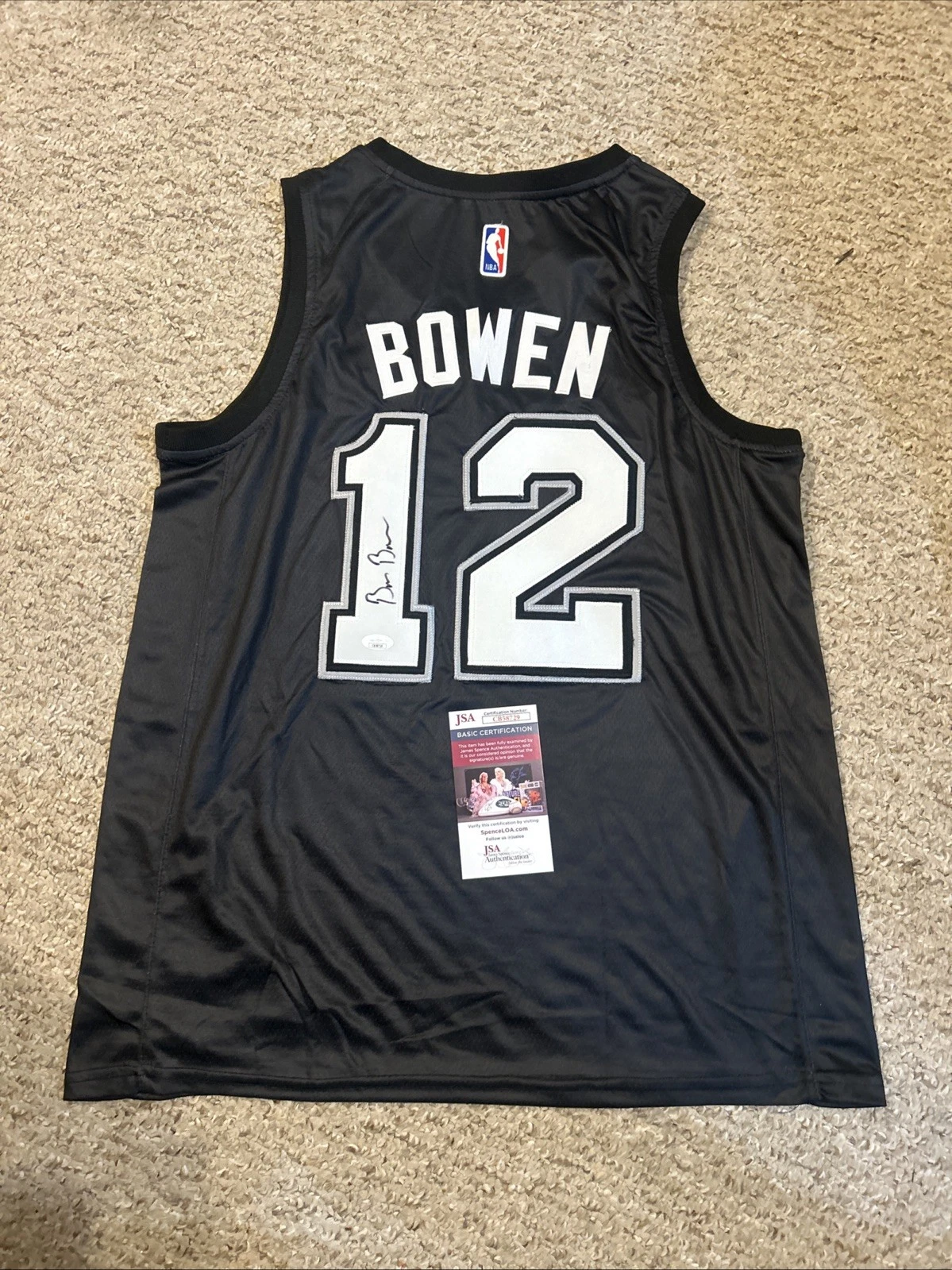 SAN ANTONIO SPURS- BRUCE BOWEN SIGNED AUTOGRAPH JERSEY JSA COA NBA CHAMP