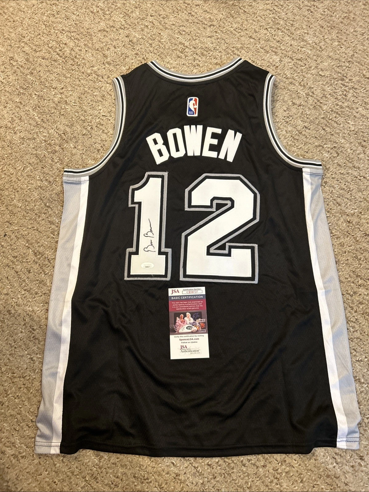 SAN ANTONIO SPURS- BRUCE BOWEN SIGNED AUTOGRAPH JERSEY JSA COA NBA CHAMP