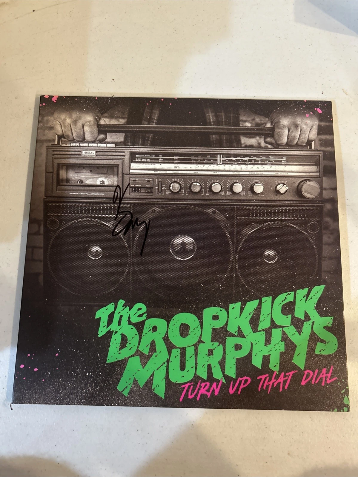 KEN CASEY DROPKICK MURPHYS SIGNED AUTOGRAPH VINYL ALBUM ACOA TURN UP THE DIAL LP