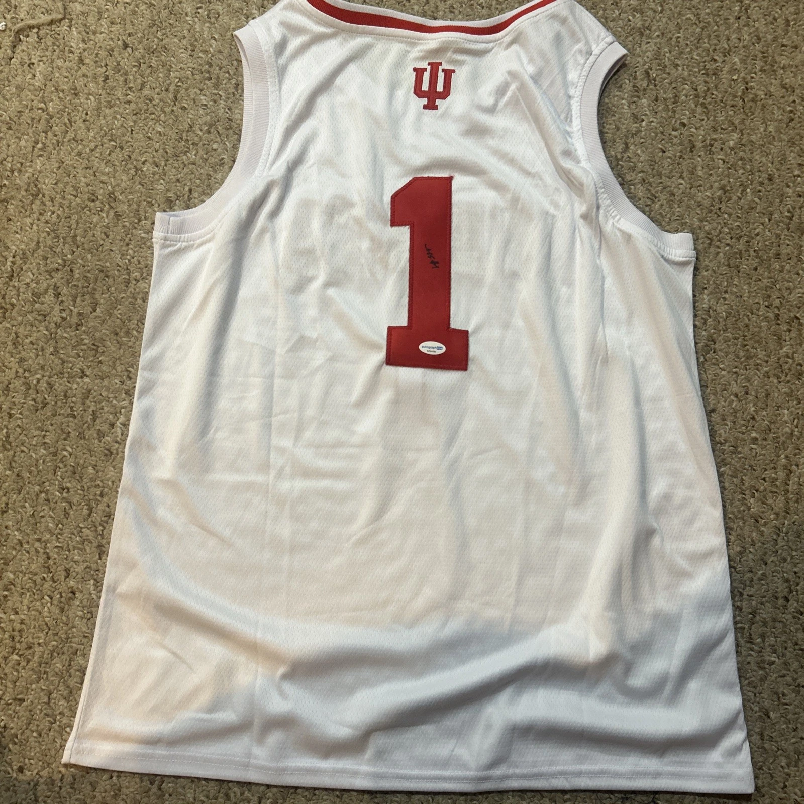INDIANA HOOSIERS- JALEN HOOD-SCHIFINO SIGNED AUTOGRAPH JERSEY ACOA BASKETBALL