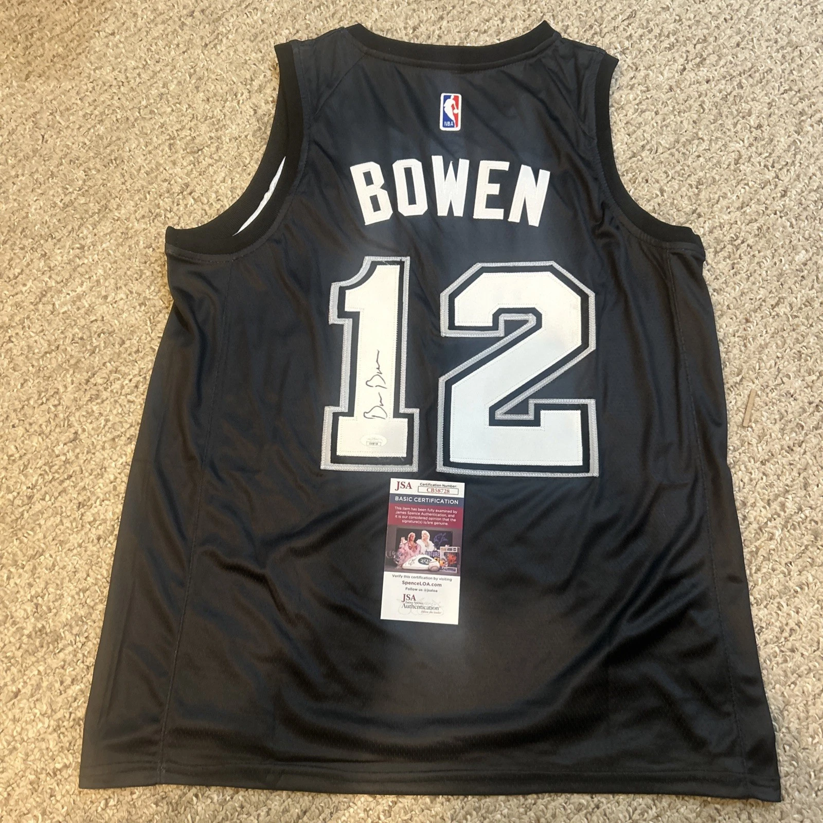 SAN ANTONIO SPURS- BRUCE BOWEN SIGNED AUTOGRAPH JERSEY JSA COA NBA CHAMP