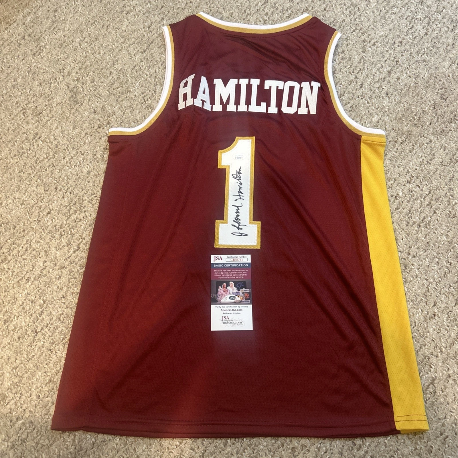 FLORIDA STATE SEMINOLES- LEONARD HAMILTON SIGNED AUTOGRAPH JERSEY JSA COA