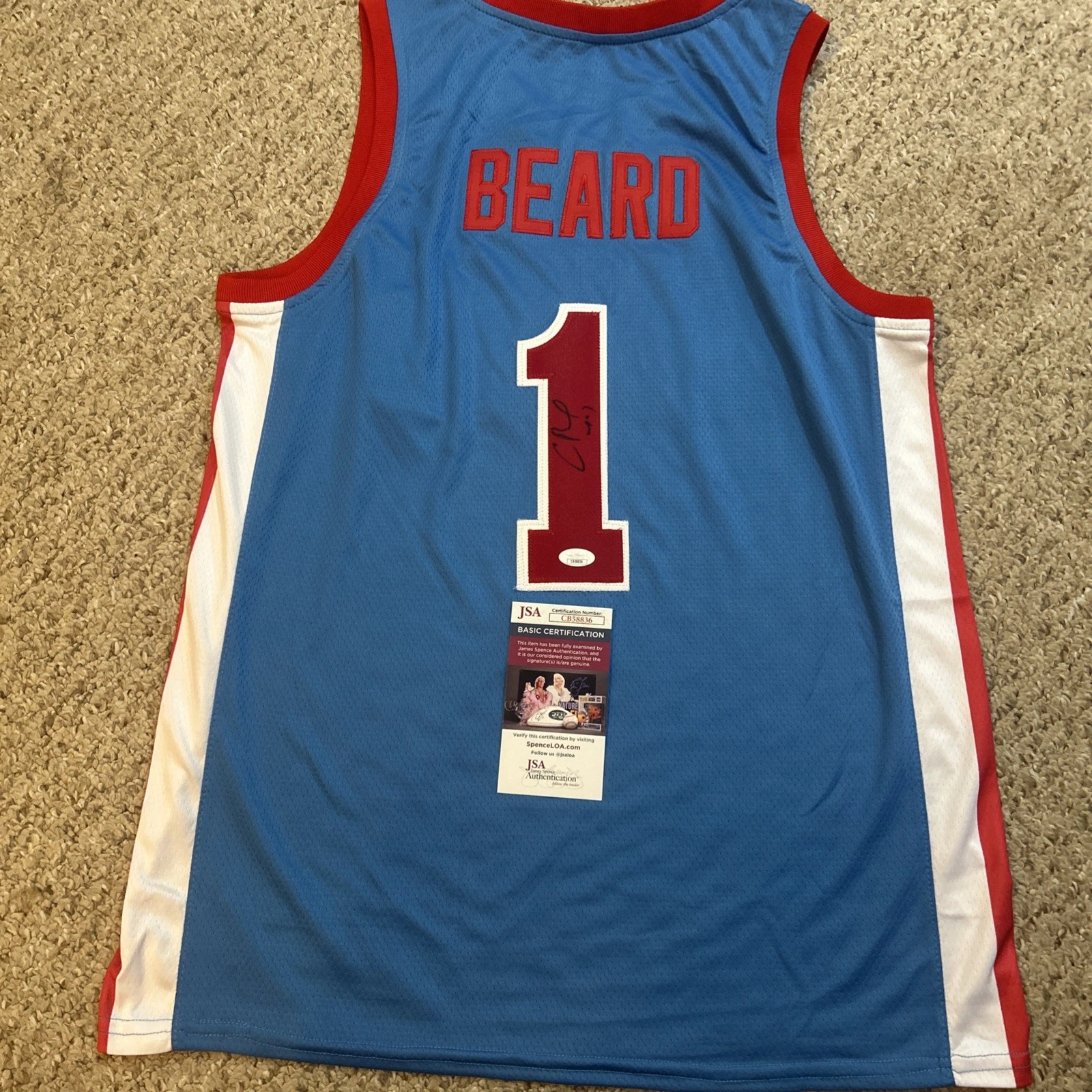 OLE MISS REBELS- CHRIS BEARD SIGNED AUTOGRAPH JERSEY JSA COA BASKETBALL COACH