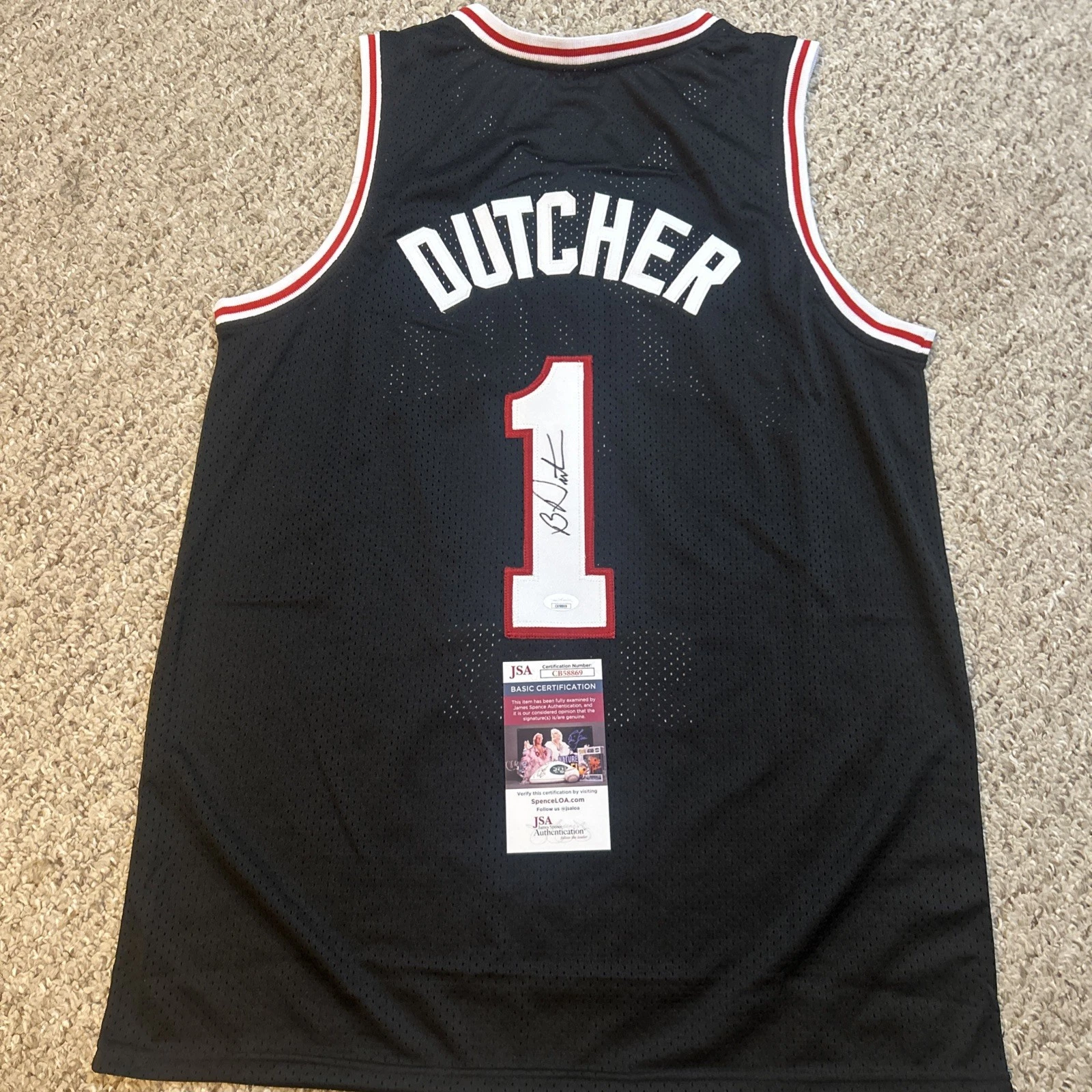 SAN DIEGO STATE AZTECS- BRIAN DUTCHER SIGNED AUTOGRAPH JERSEY JSA COA BASKETBALL