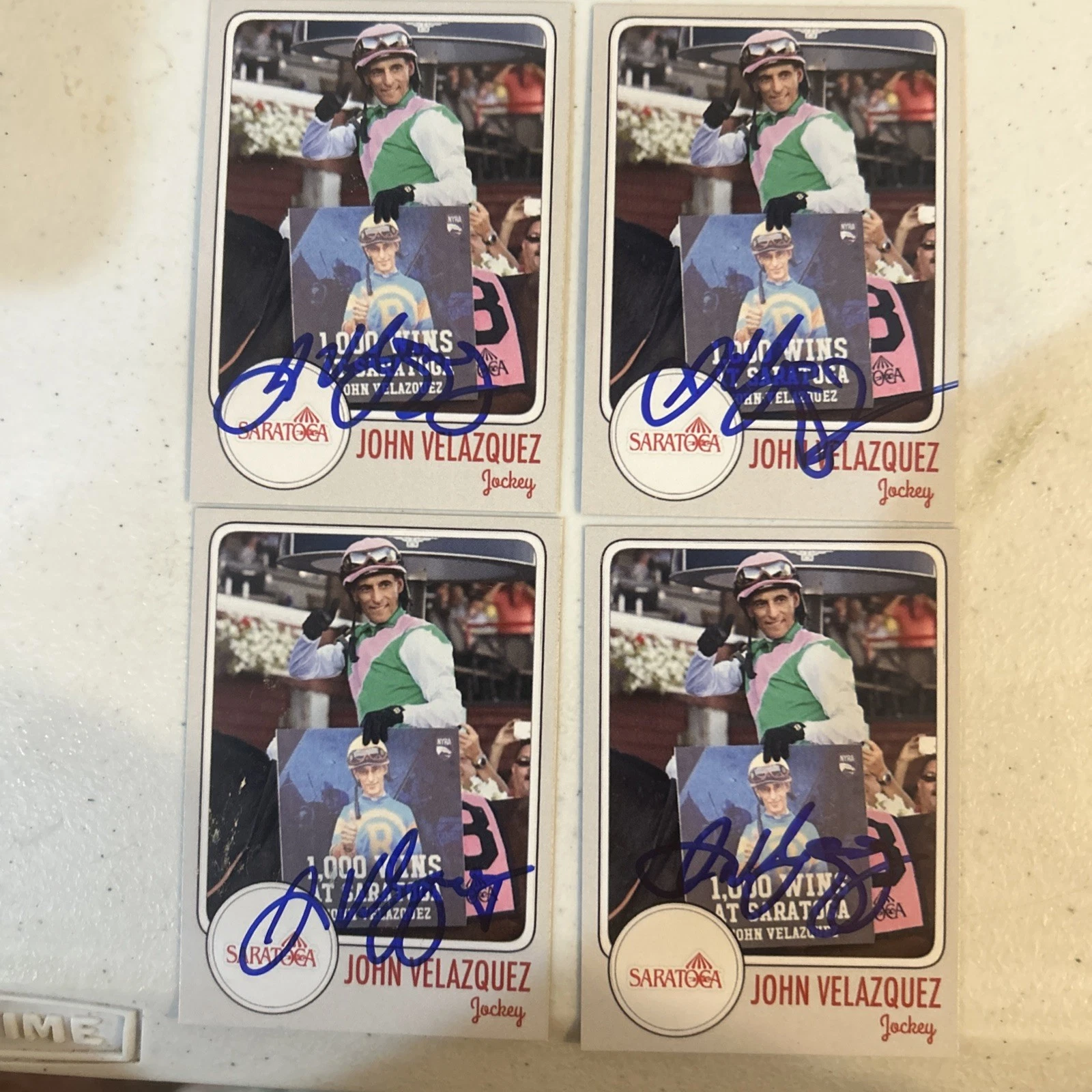 JOHN VELAZQUEZ SIGNED AUTOGRAPH CUSTOM TRADING CARD HORSE RACING JOCKEY SARATOGA