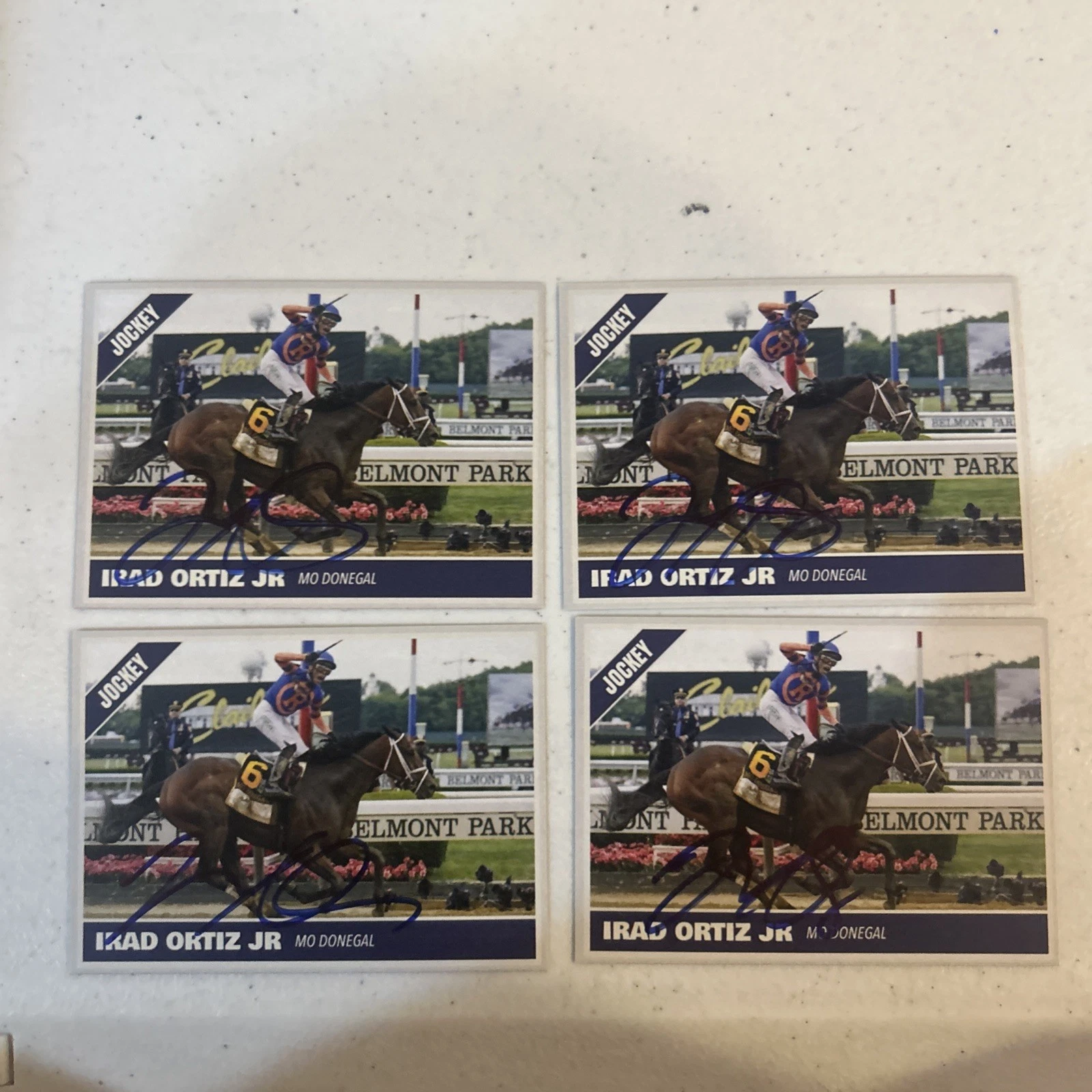 IRAD ORTIZ JR SIGNED AUTOGRAPH TRADING CARD HORSE JOCKEY  MO DONEGAL BELMONT WIN
