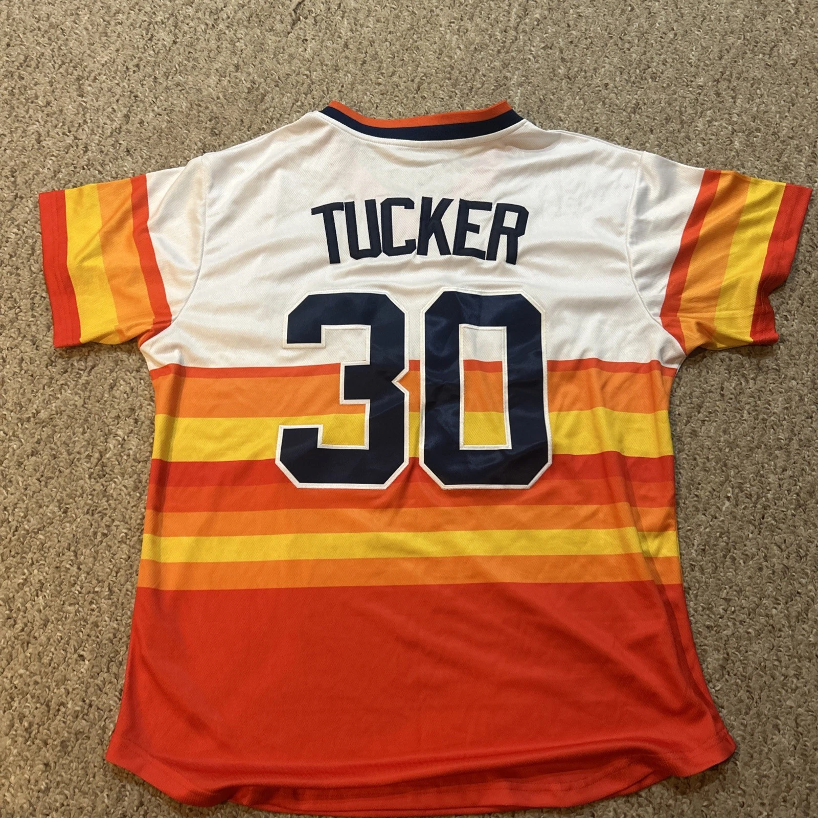KYLE TUCKER HOUSTON ASTROS SIZE LARGE L THROWBACK BASEBALL JERSEY NEVER WORN
