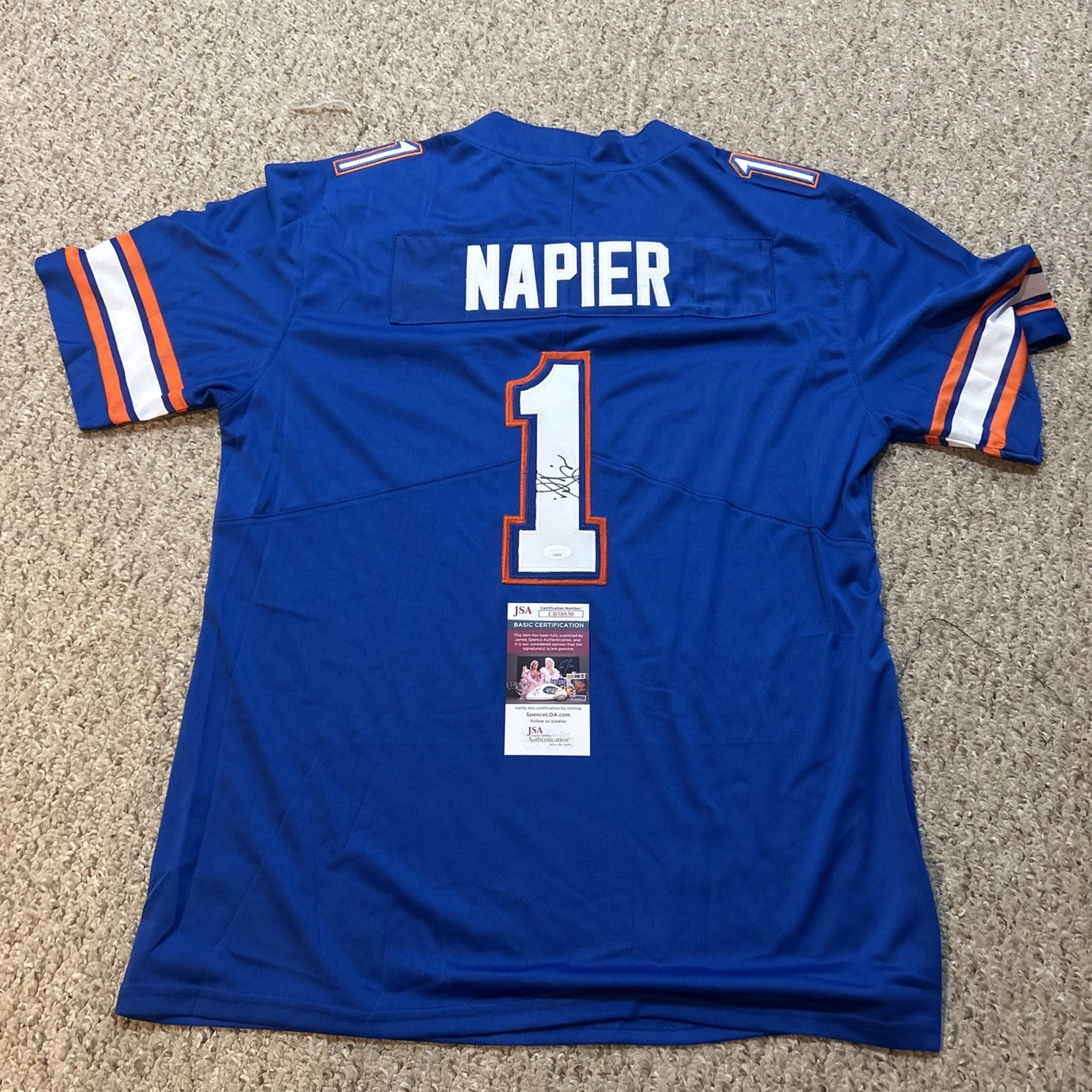 FLORIDA GATORS- BILLY NAPIER SIGNED AUTOGRAPH JERSEY JSA FOOTBALL COACH