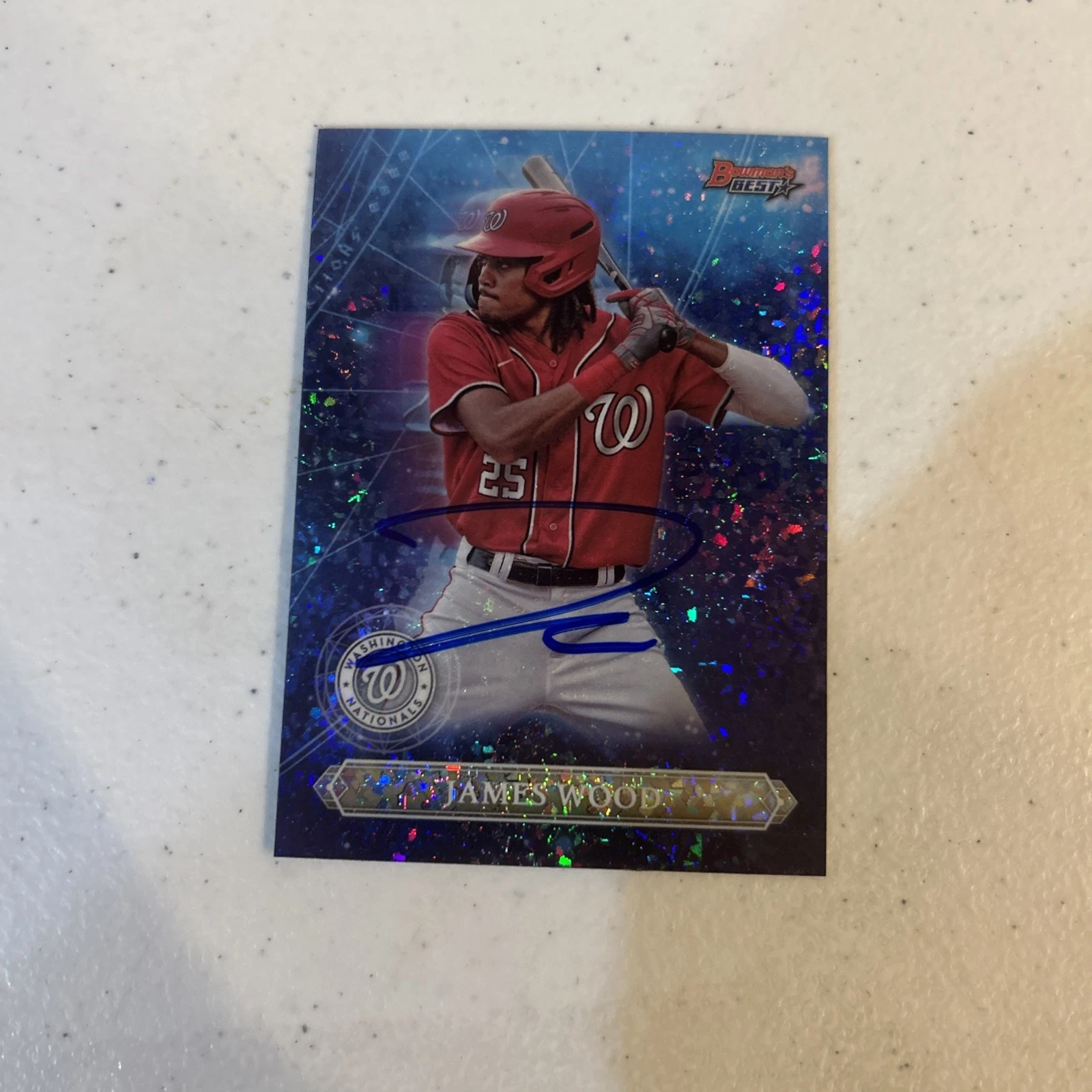 JAMES WOOD SIGNED AUTOGRAPH 2023 BOWMANS BEST TRADING CARD NATIONALS STAR COA