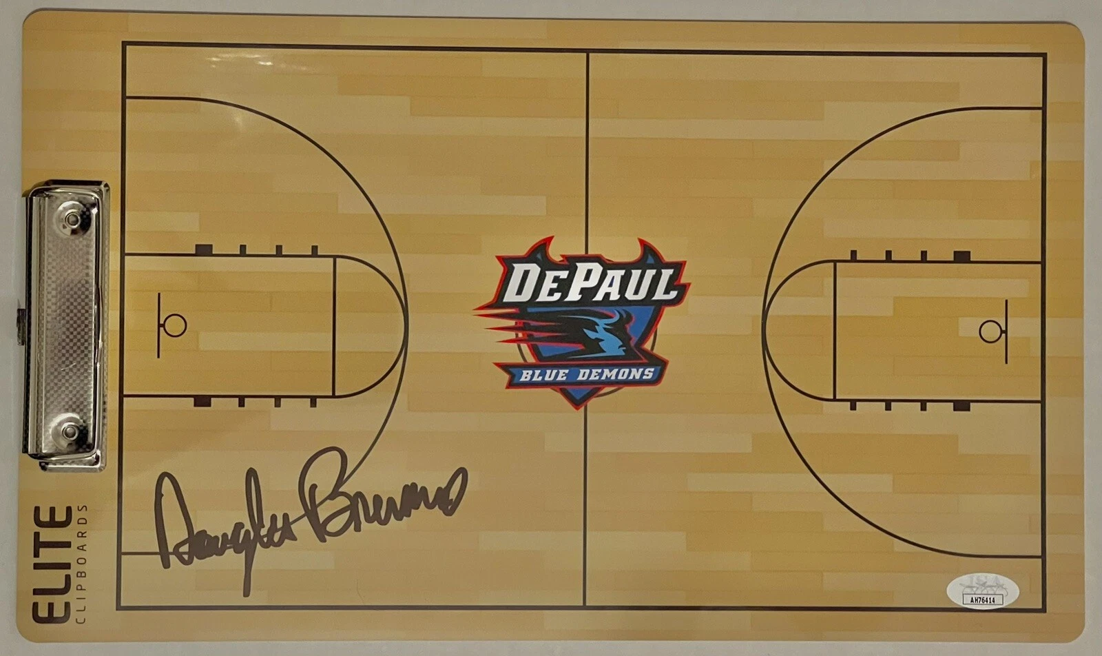 Doug Douglas Bruno Signed Autographed DePaul Blue Demons Coaches Clipboard JSA