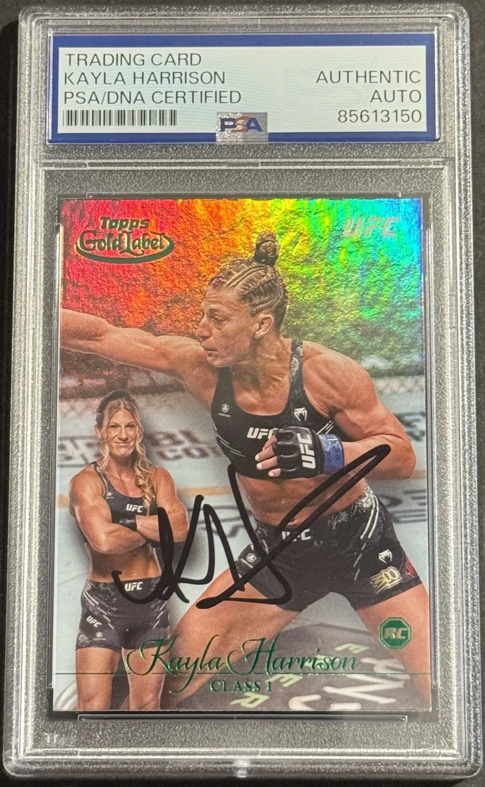 Kayla Harrison Signed 2024 Topps Gold Label UFC Rookie Card PSA/DNA Slabbed
