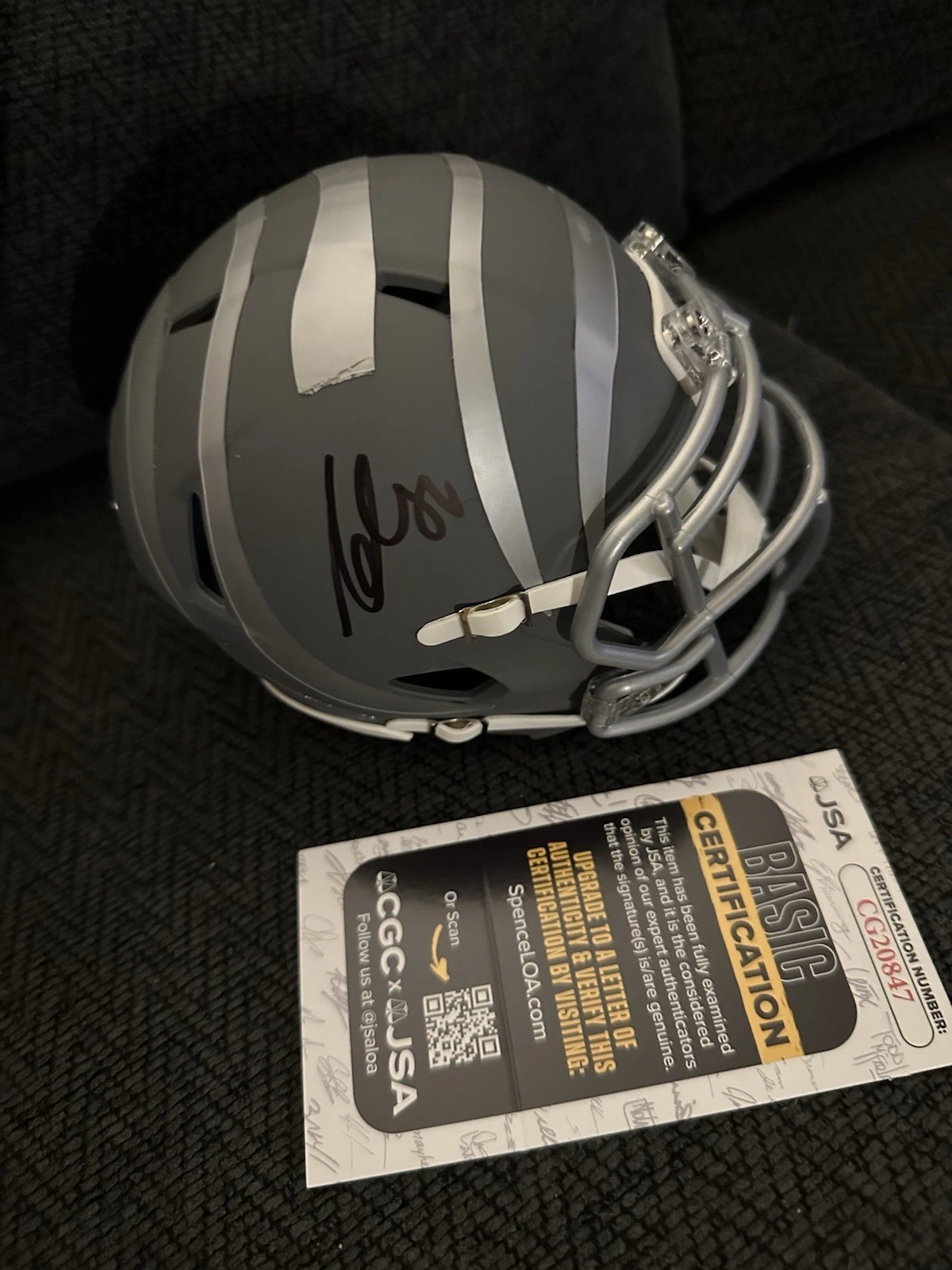 Andrei Iosivas Bengals Signed Mini Helmet Autographed JSA Authenticated COA