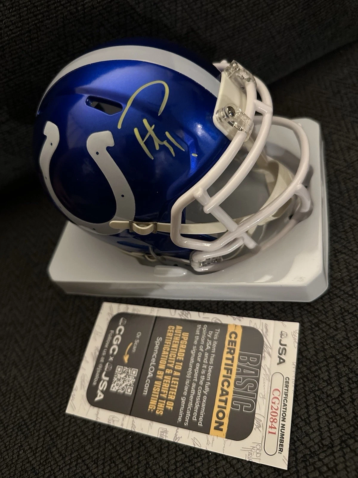 Pat McAfee Signed Indianapolis Colts Flash Mini Helmet JSA Authenticated COA