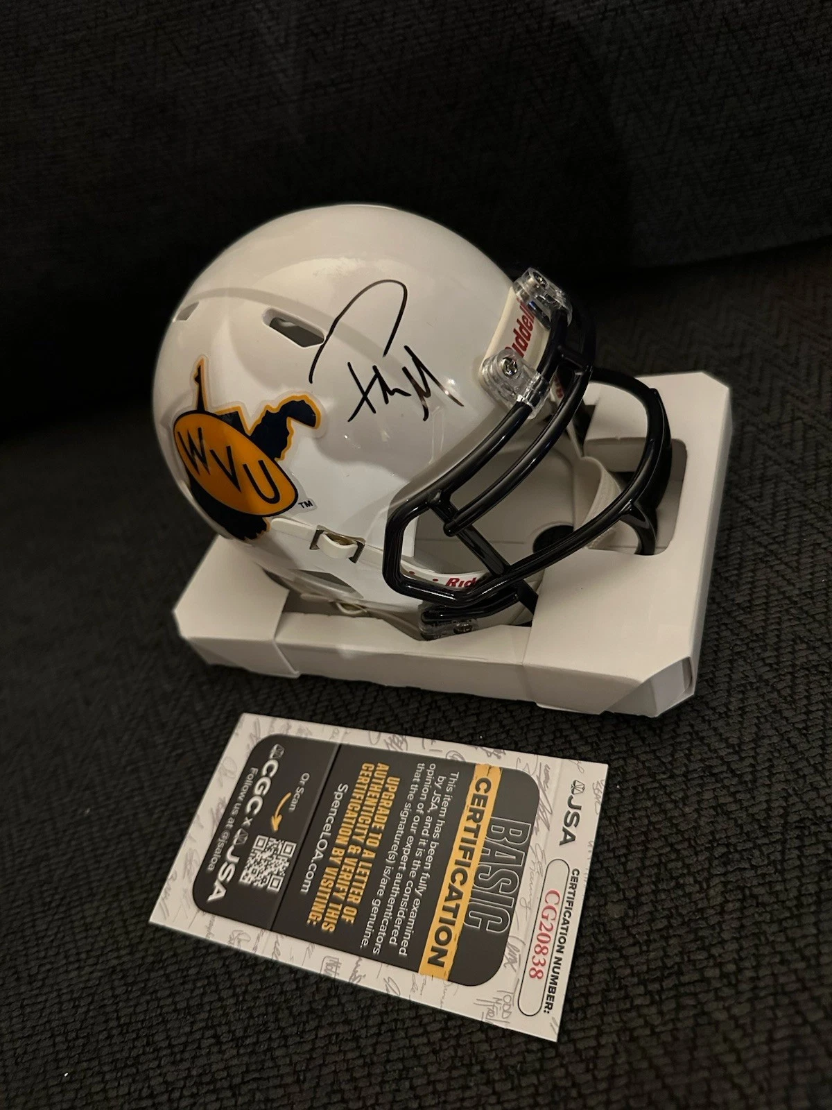 Pat McAfee Signed West Virginia Mini Helmet JSA Authenticated COA Coots WWE ESPN