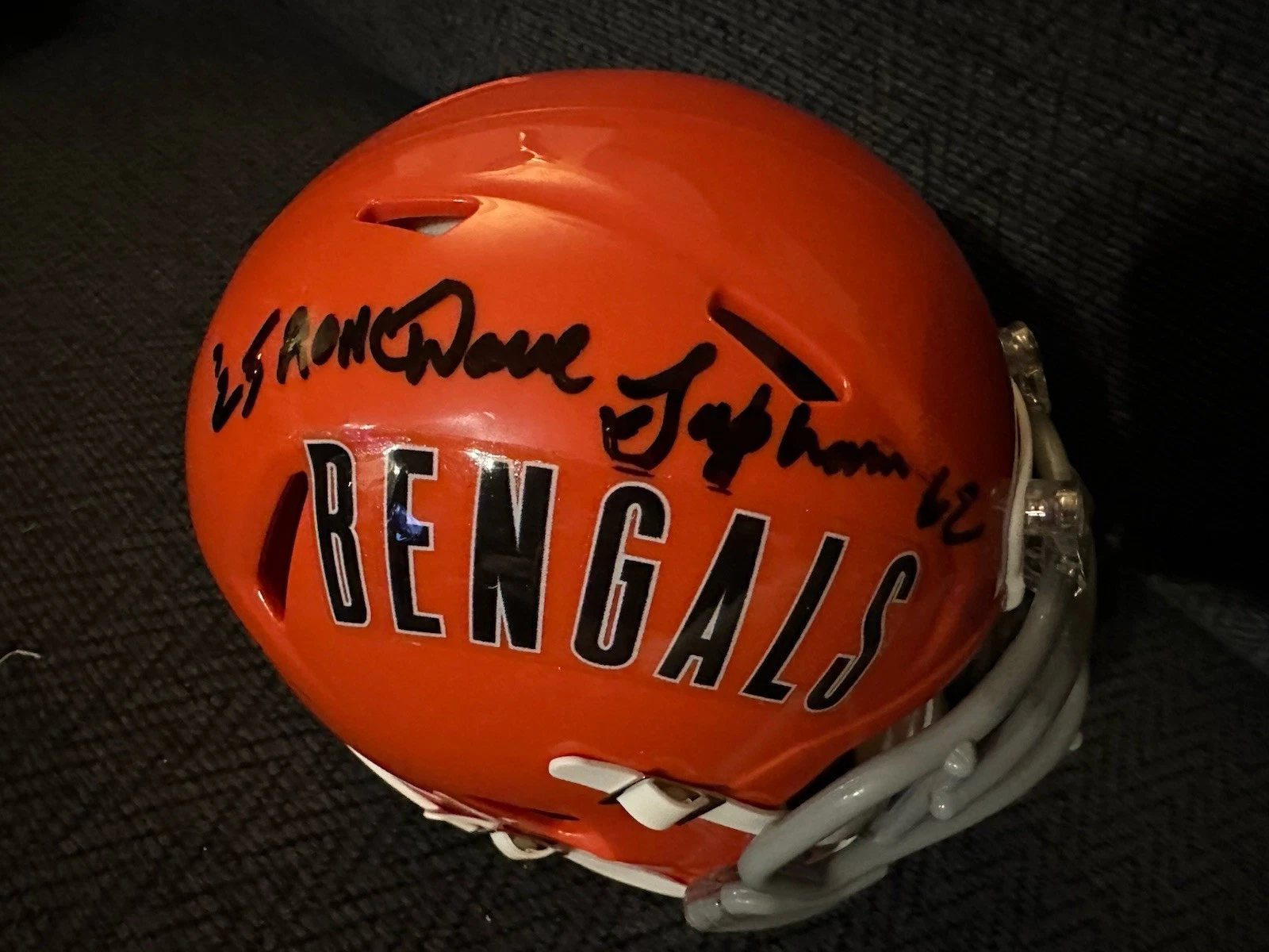 Dave Lapham Signed Cincinnati Bengals  Mini Helmet Autographed David 2025 ROH