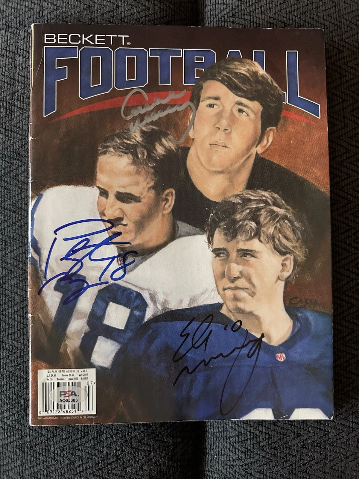 Archie Eli Peyton Manning Signed Beckett Magazine Authenticated PSA/DNA LOA COA