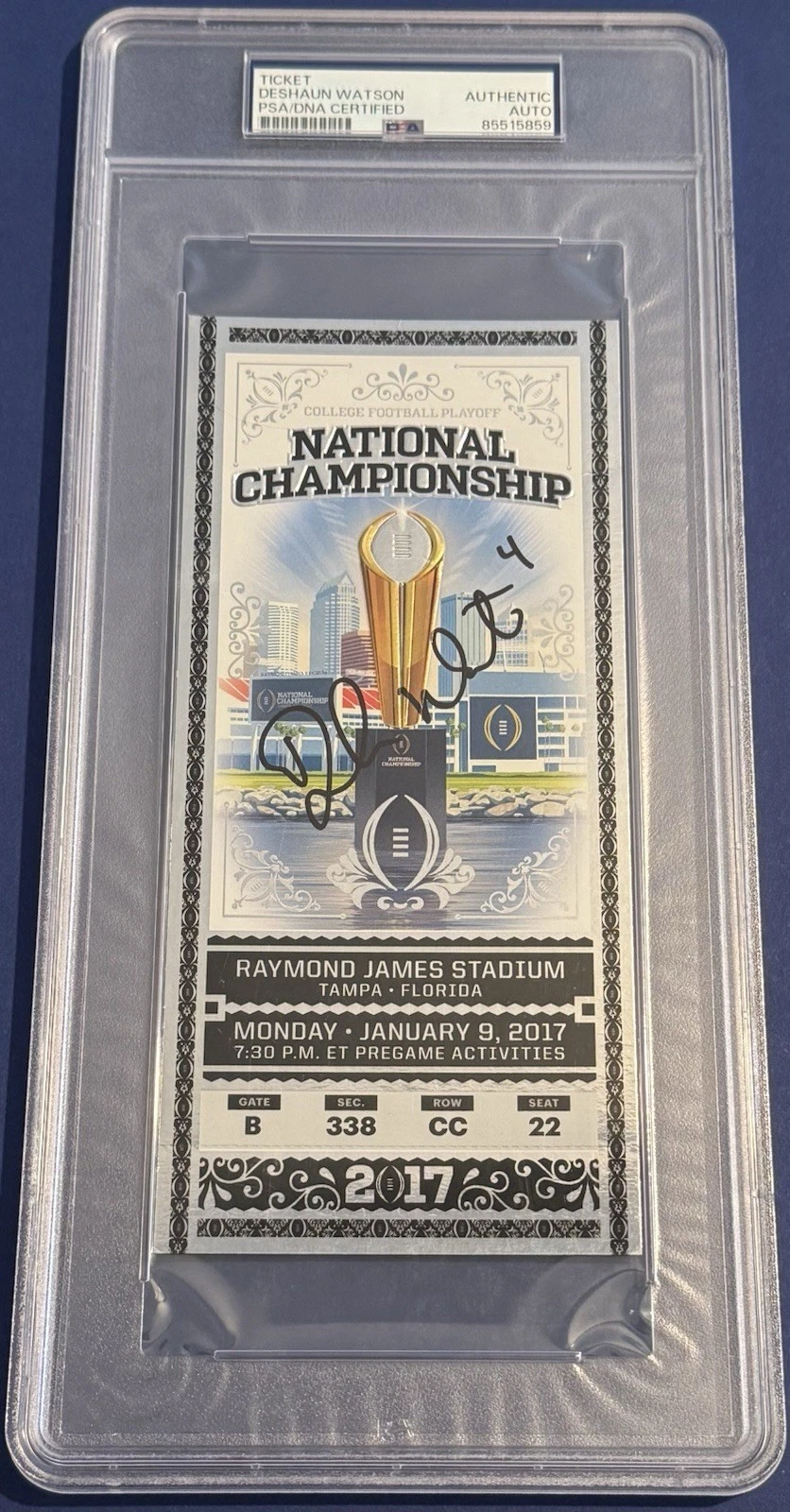 DESHAUN WATSON SIGNED 2017 NATIONAL CHAMPIONSHIP GAME TICKET CLEMSON PSA/DNA COLLECTIBLE MEMORABILIA