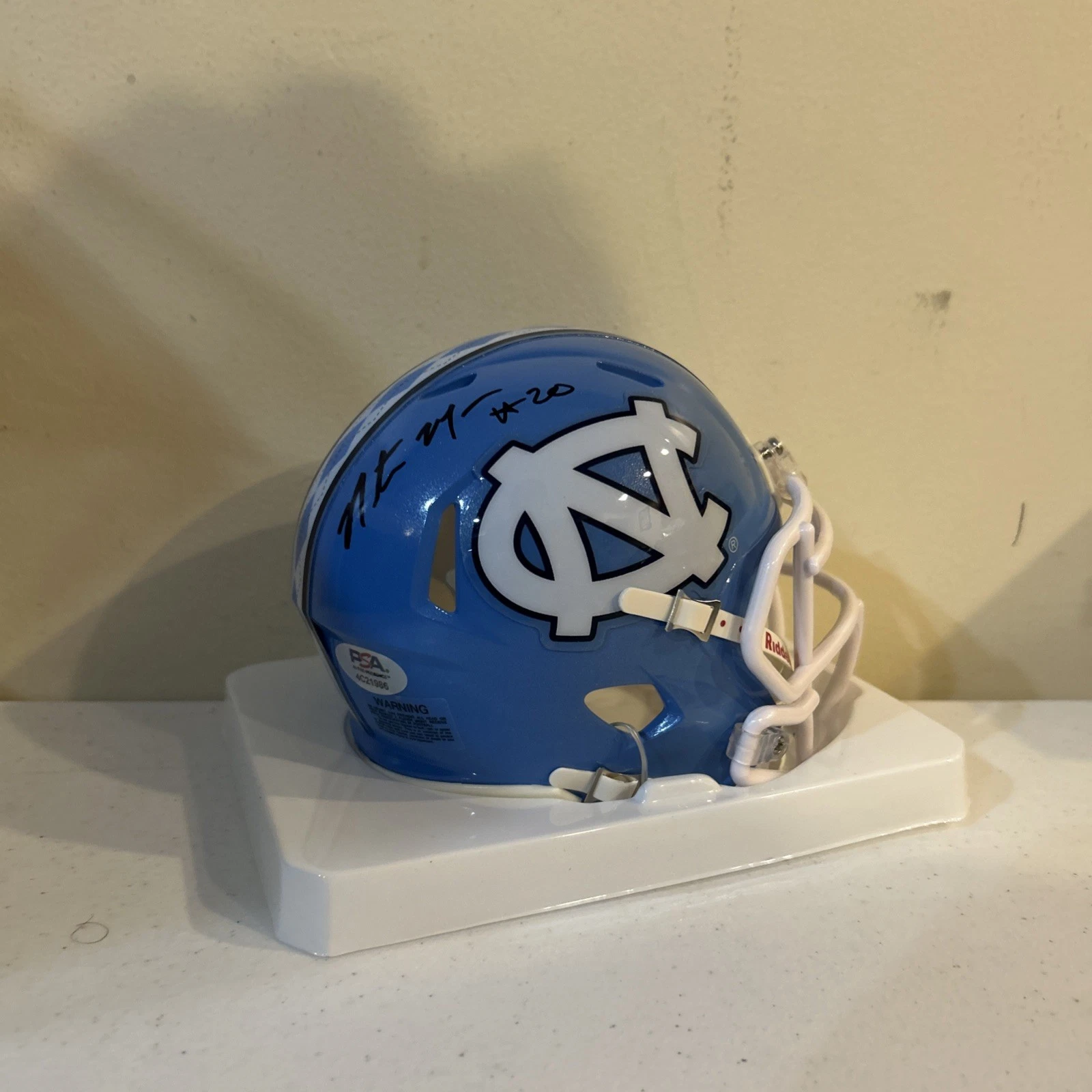 NORTH CAROLINA TAR HEELS- NATRONE MEANS SIGNED AUTOGRAPH MINI HELMET PSA DNA COA
