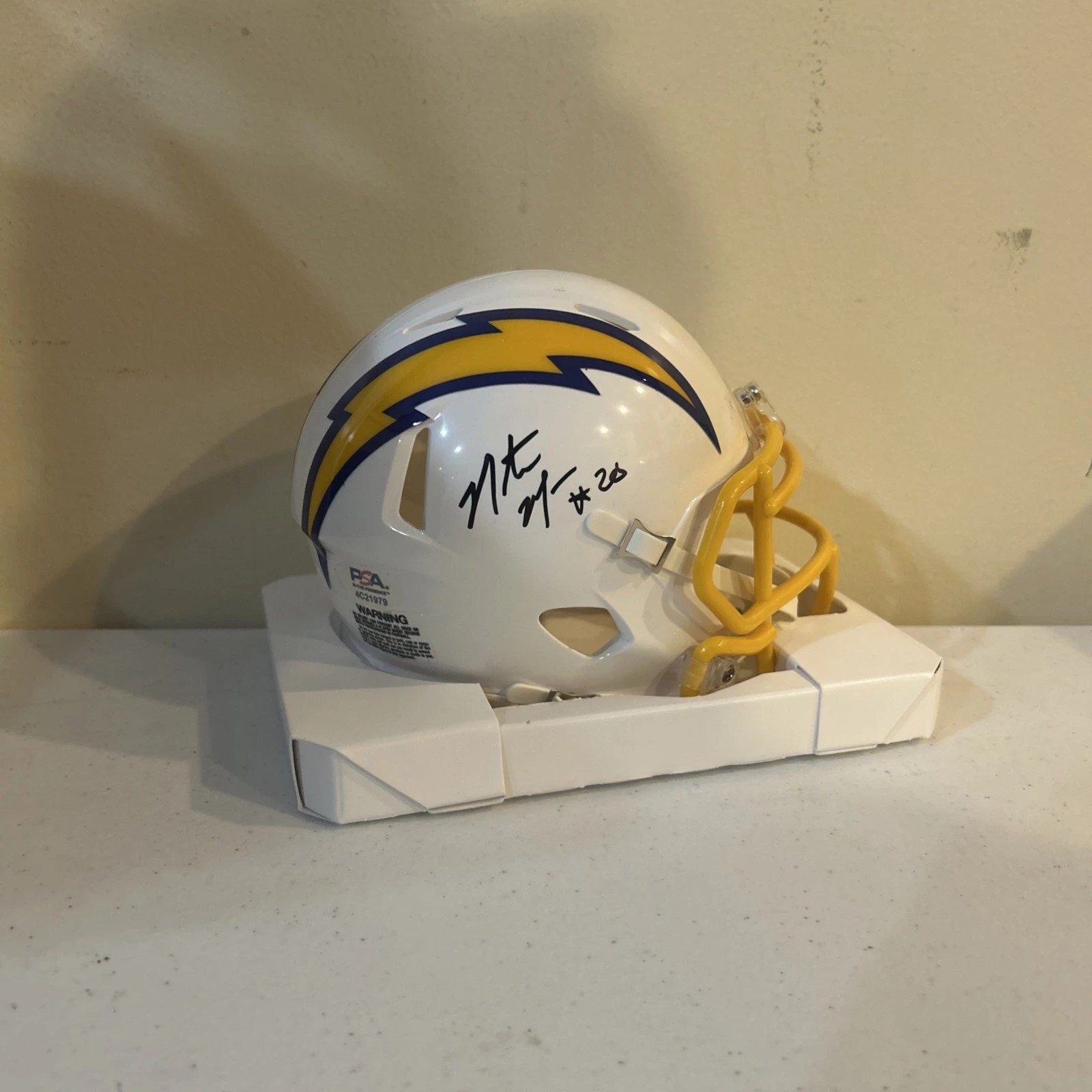 SAN DIEGO CHARGERS- NATRONE MEANS SIGNED AUTOGRAPH MINI HELMET PSA DNA COA