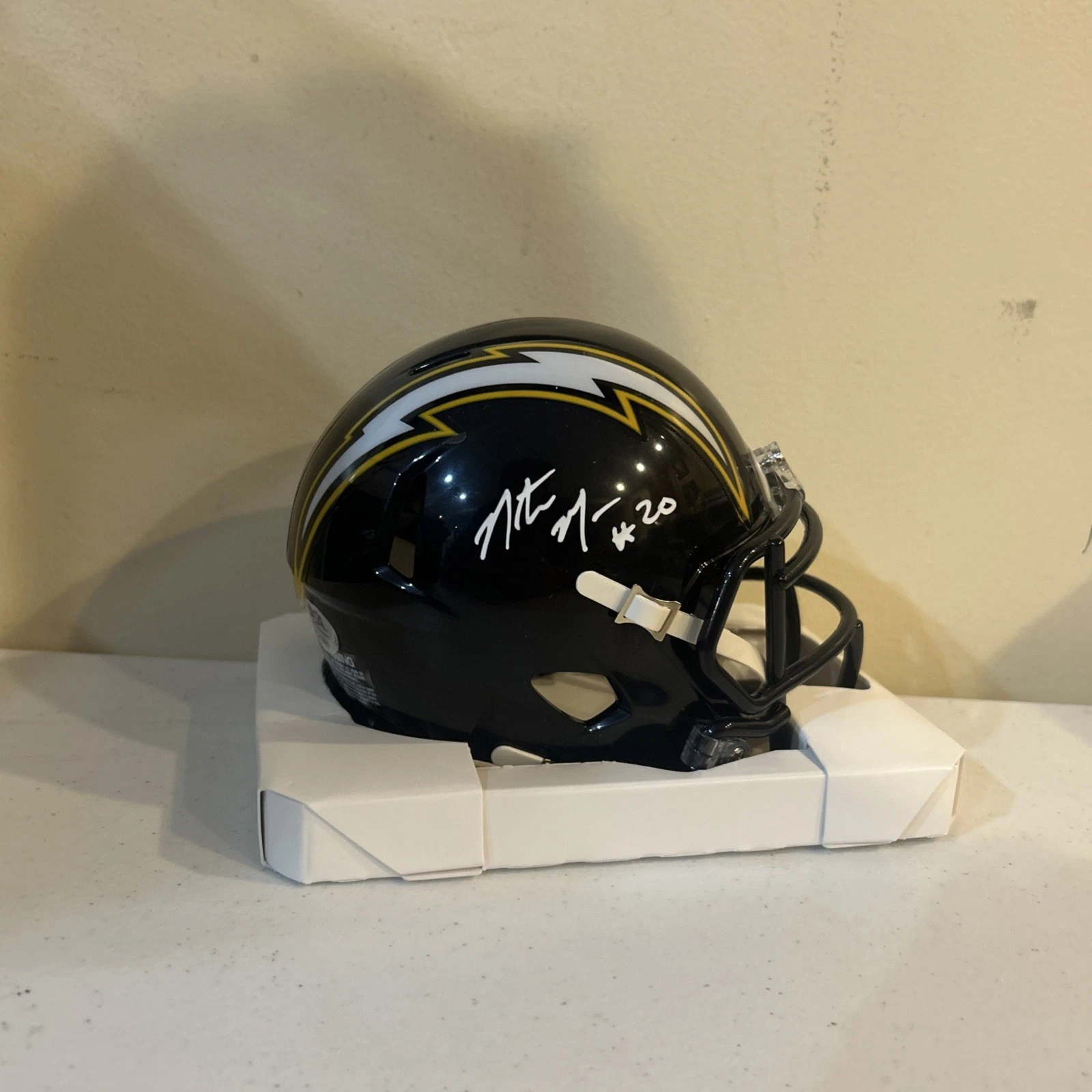 SAN DIEGO CHARGERS- NATRONE MEANS SIGNED AUTOGRAPH MINI HELMET PSA DNA COA