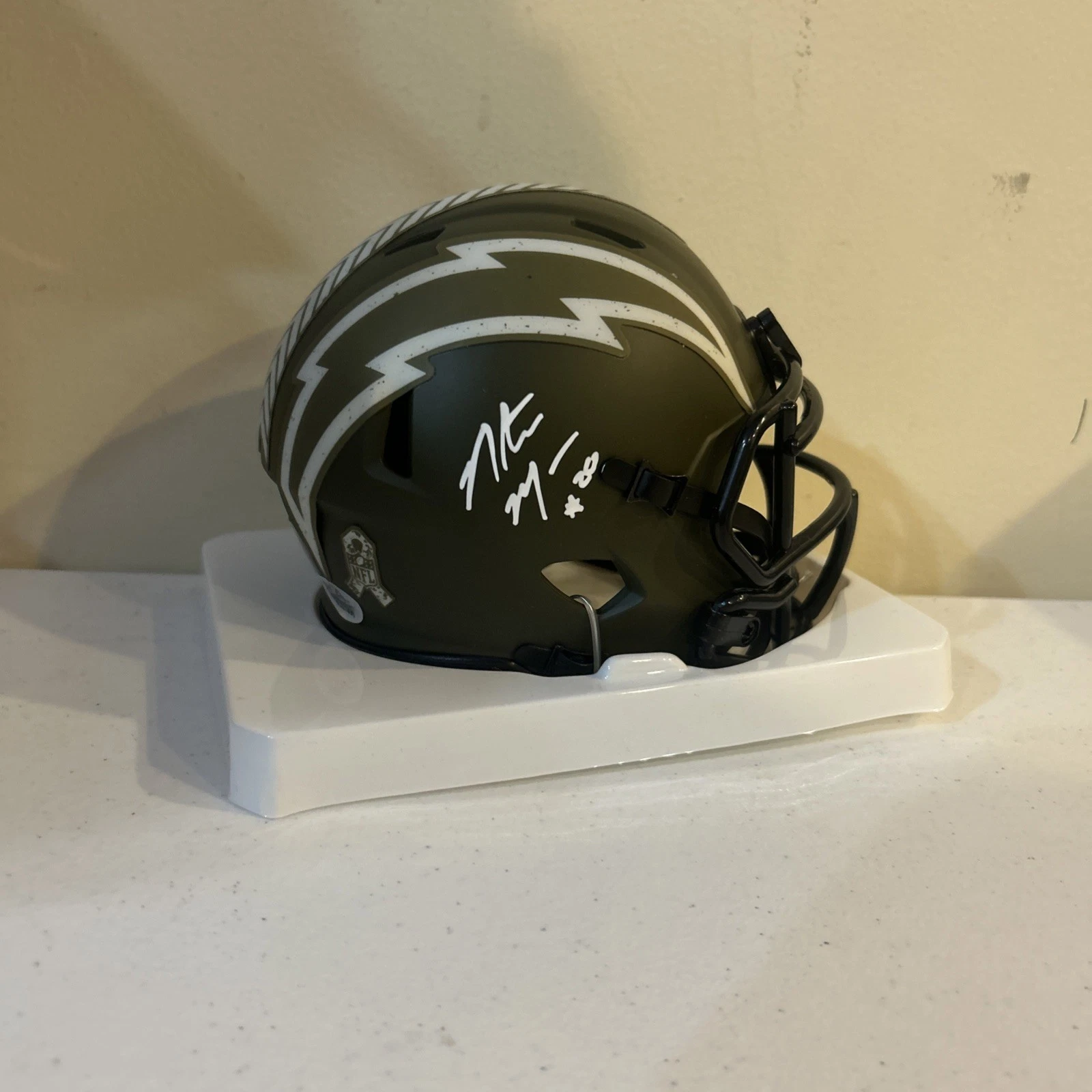 SAN DIEGO CHARGERS- NATRONE MEANS SIGNED AUTOGRAPH MINI HELMET PSA DNA COA