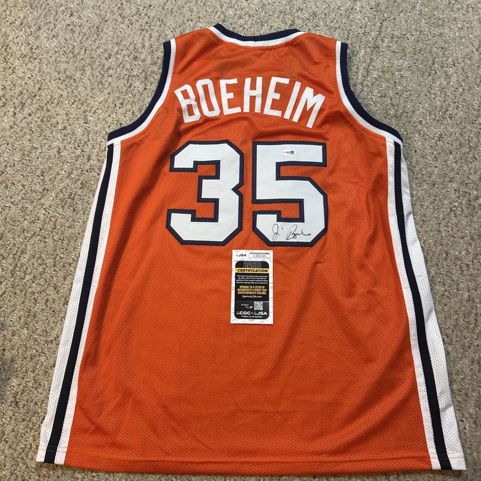 SYRACUSE ORANGE- JIM BOEHEIM SIGNED AUTOGRAPH JERSEY JSA COA BASKETBALL HOF CUSE COLLECTIBLE MEMORABILIA