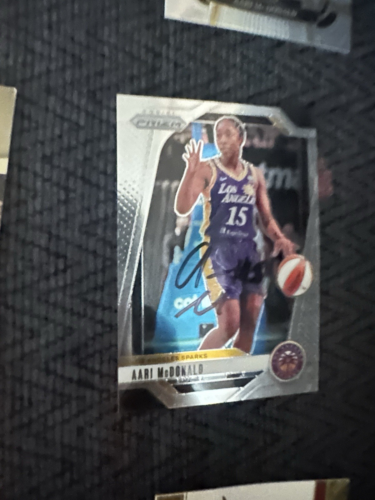 Signed Trading Card Car Indiana Fever Aari McDonald Los Angeles Sparks