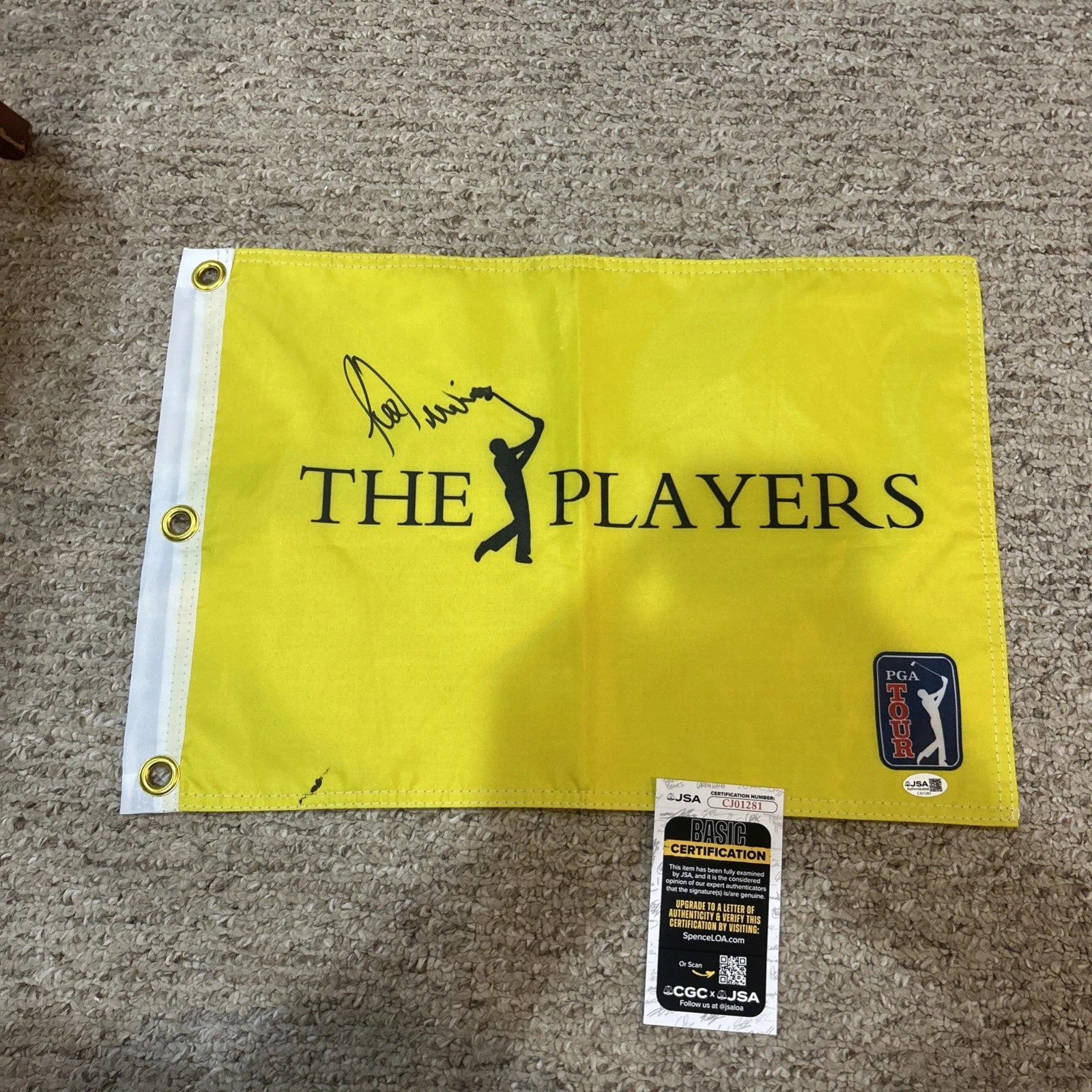 LEE TREVINO SIGNED AUTOGRAPH THE PLAYERS PIN FLAG JSA COA PGA GOLF GOLFER