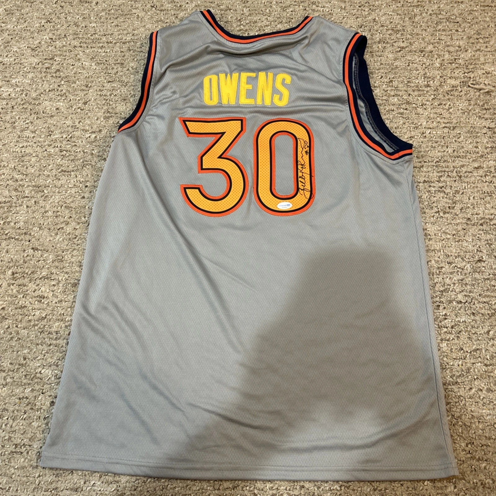 GOLDEN STATE WARRIORS- BILLY OWENS SIGNED AUTOGRAPH JERSEY ACOA COA CUSE