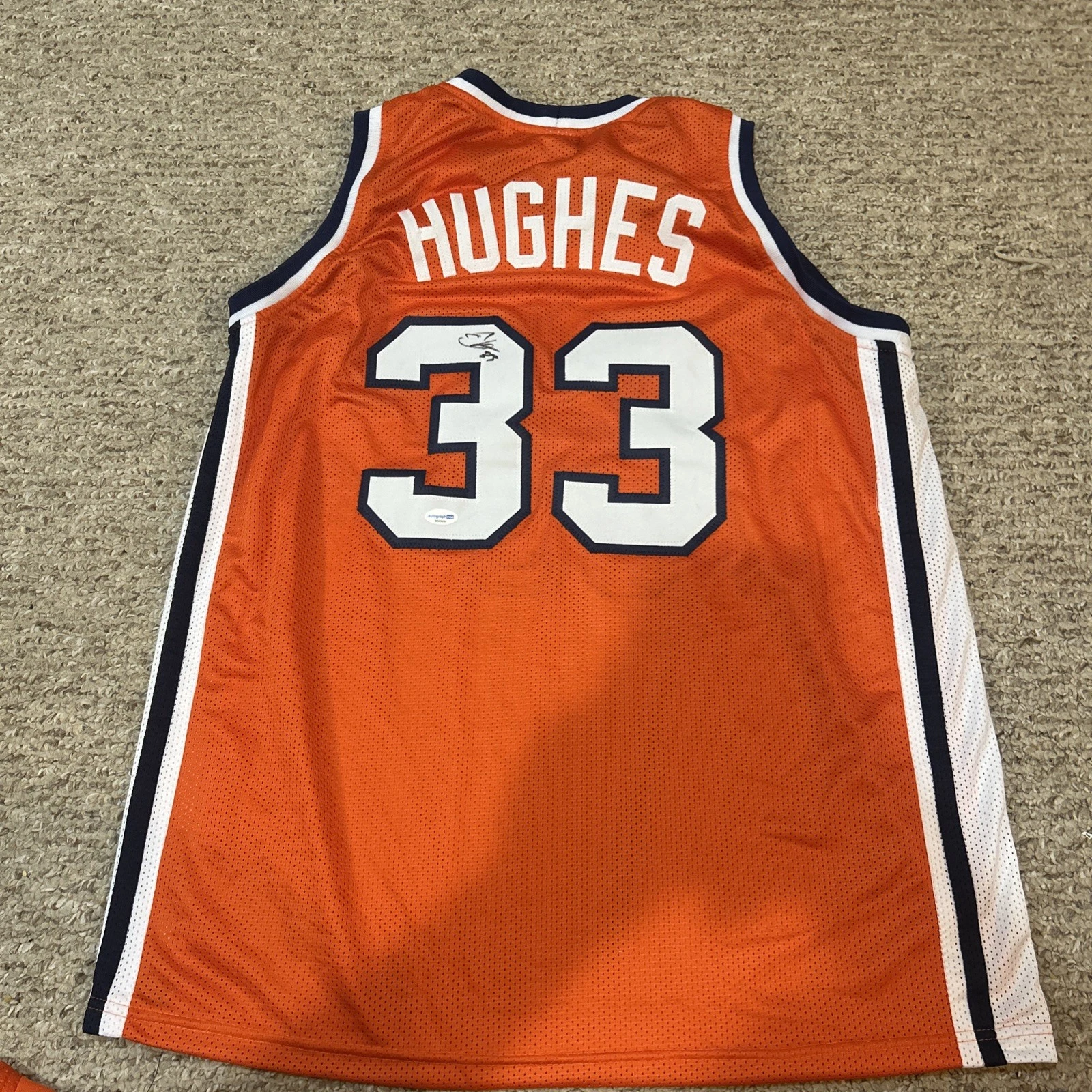 SYRACUSE ORANGE- ELIJAH HUGHES SIGNED AUTOGRAPH JERSEY ACOA COA BASKETBALL