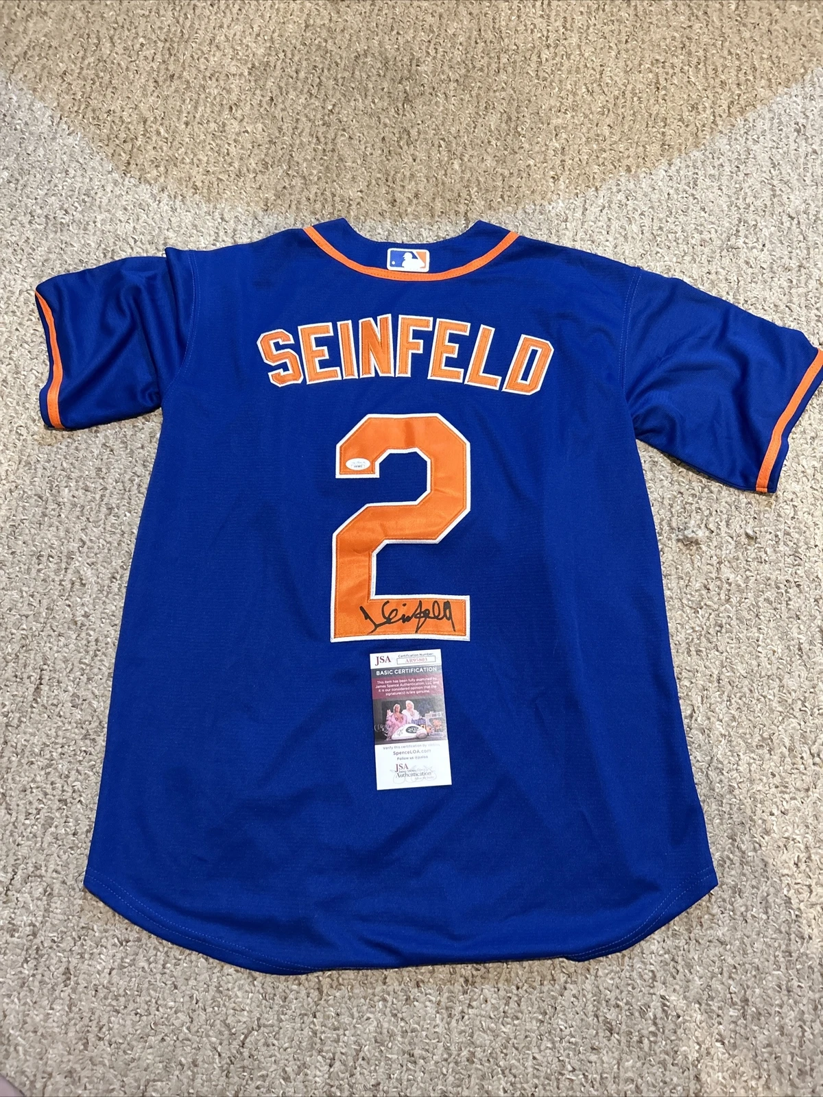 JERRY SEINFELD SIGNED AUTOGRAPH NEW YORK METS JERSEY JSA COA