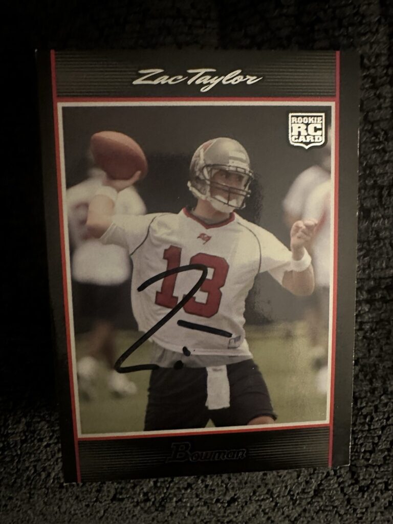 ZAC TAYLOR SIGNED TRADING CARD AUTOGRAPHED CINCINNATI BENGALS RC COLLECTIBLE MEMORABILIA