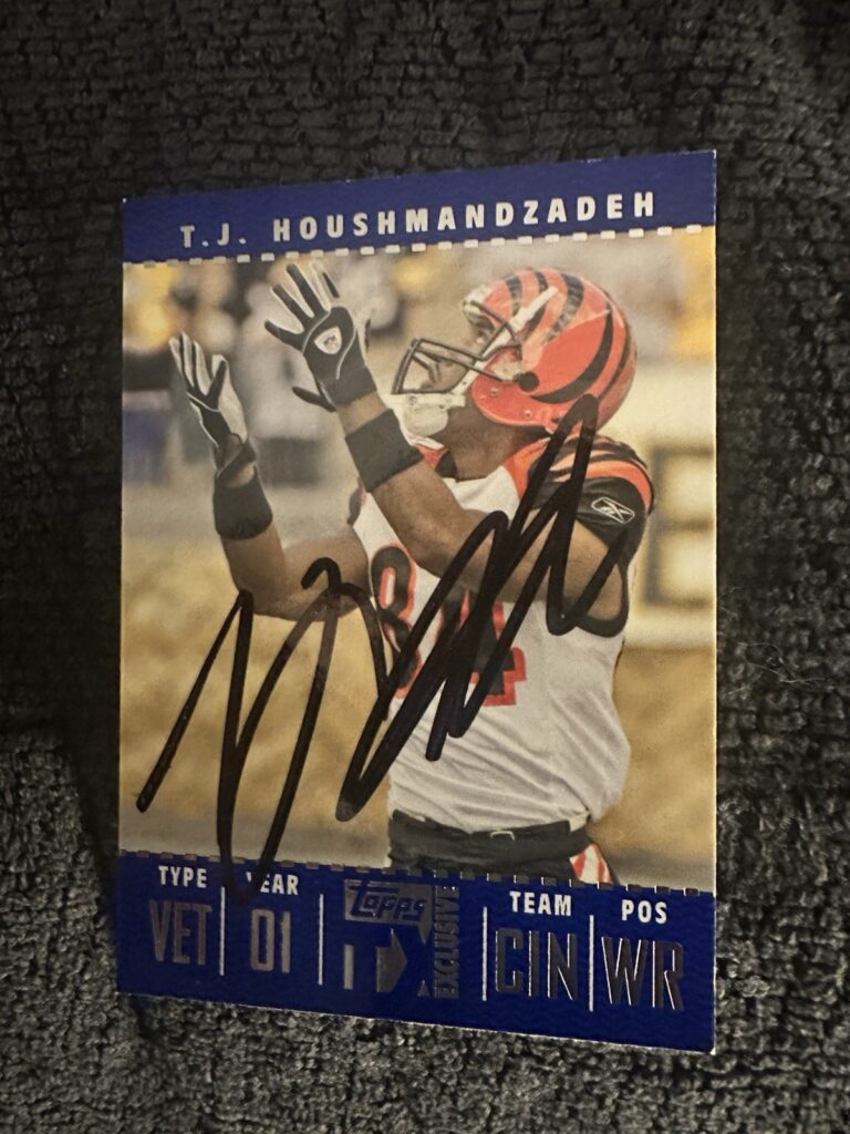 TJ HOUSHMANDZADEH SIGNED TRADING CARD AUTOGRAPHED CINCINNATI BENGALS COLLECTIBLE MEMORABILIA