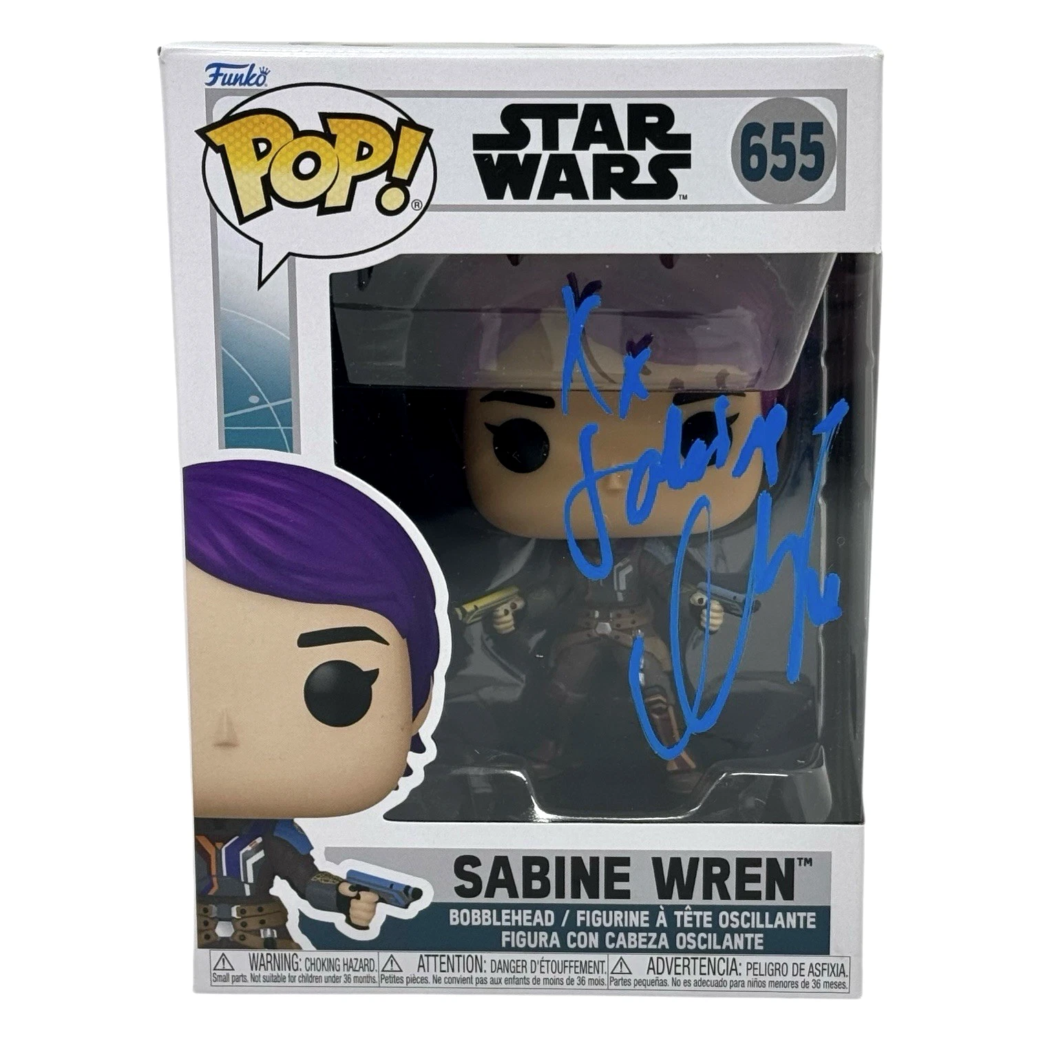 Natasha Liu Bordizzo Signed Star Wars Sabine Wren Funko Pop #655 Ahsoka Beckett