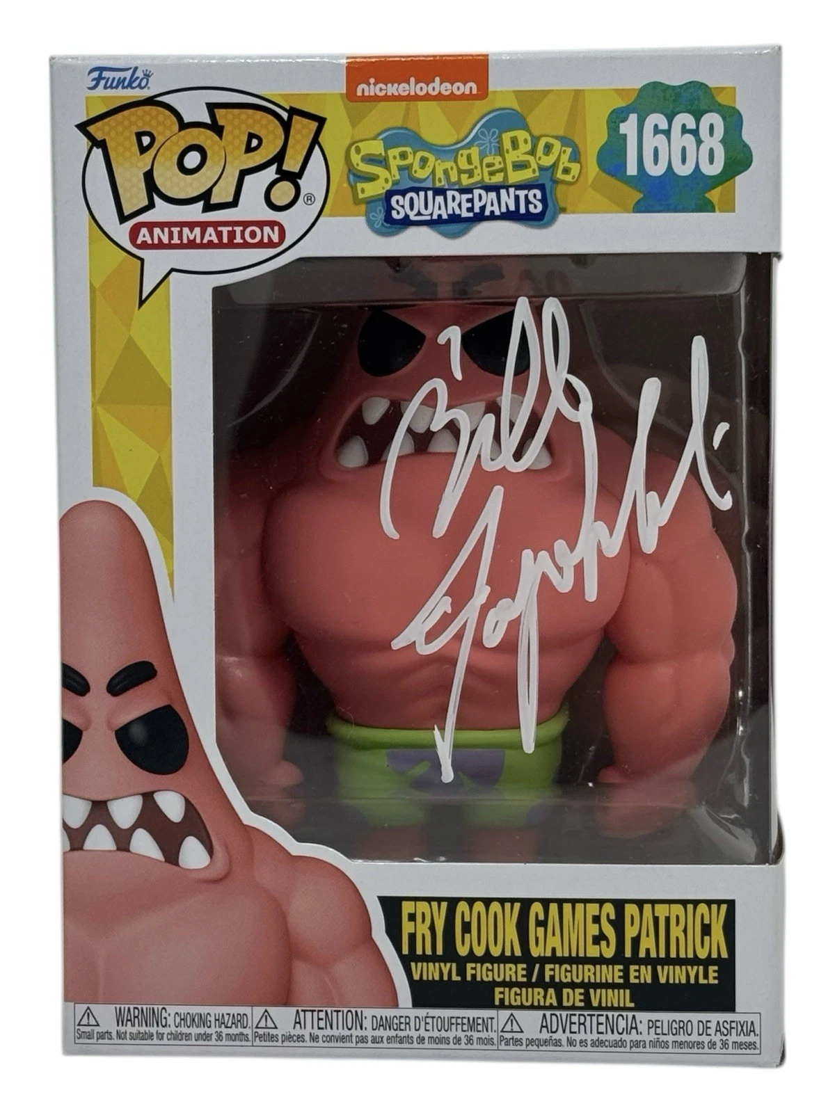 Bill Fagerbakke Signed Spongebob Squarepants Fry Cook Patrick Funko Pop BAS COA