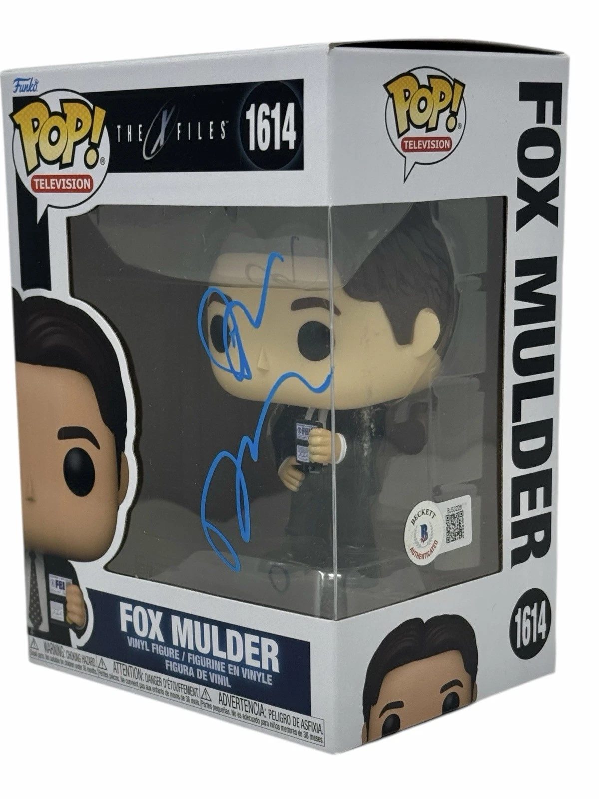 David Duchovny Signed The X-Files Fox Mulder Funko Pop 1614 Autograph Beckett