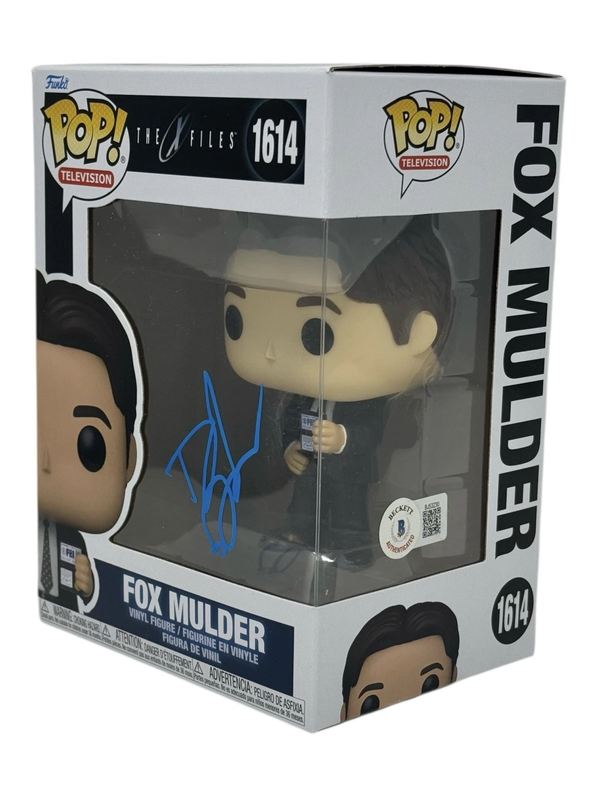 David Duchovny Signed The X-Files Fox Mulder Funko Pop #1614 Autograph BAS COA