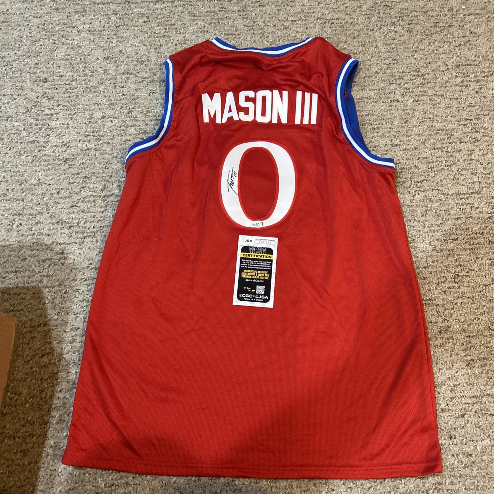 KANSAS JAYHAWKS- FRANK MASON III SIGNED AUTOGRAPH JERSEY JSA COA POY