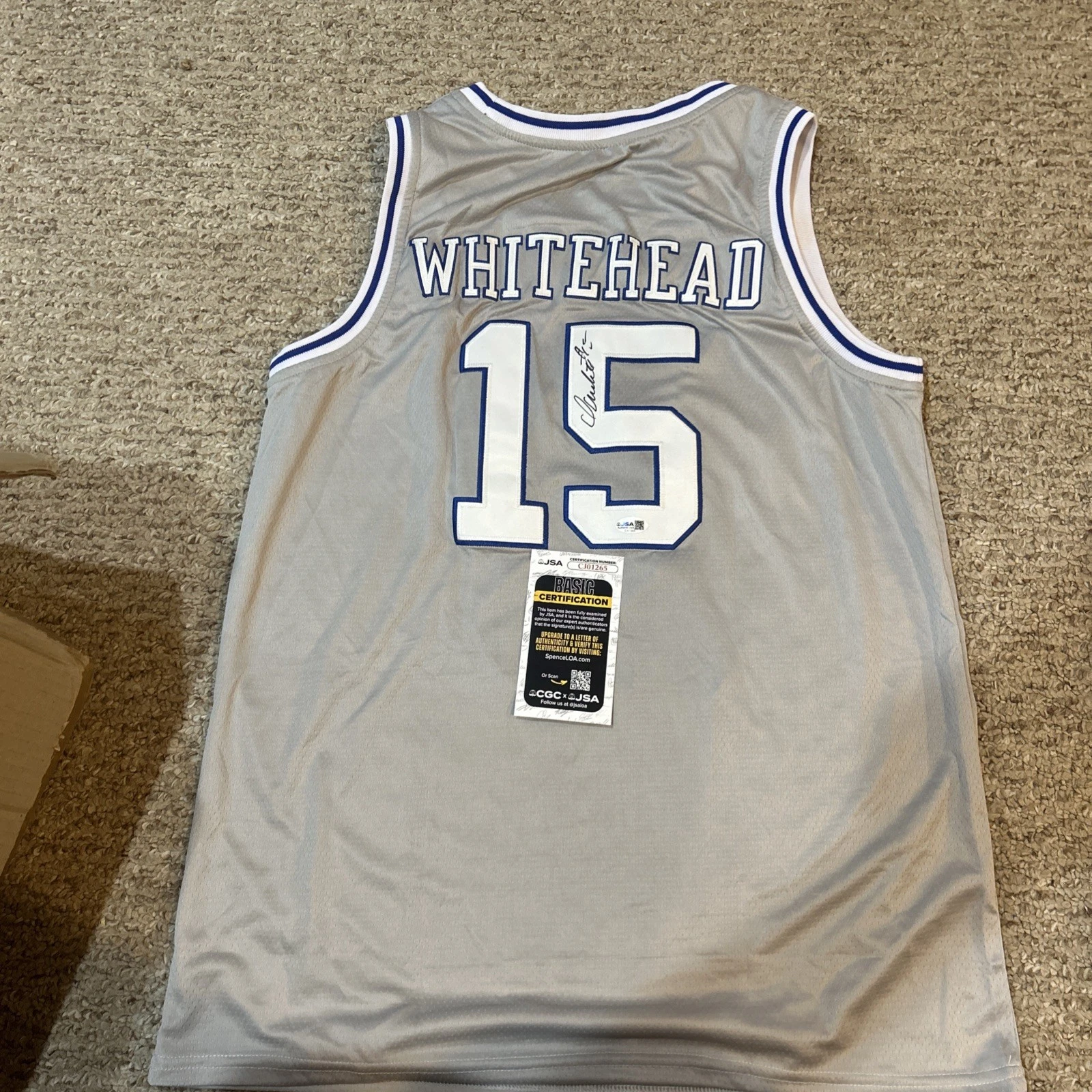 SETON HALL PIRATES- ISAIAH WHITEHEAD SIGNED AUTOGRAPH JERSEY JSA COA BASKETBALL
