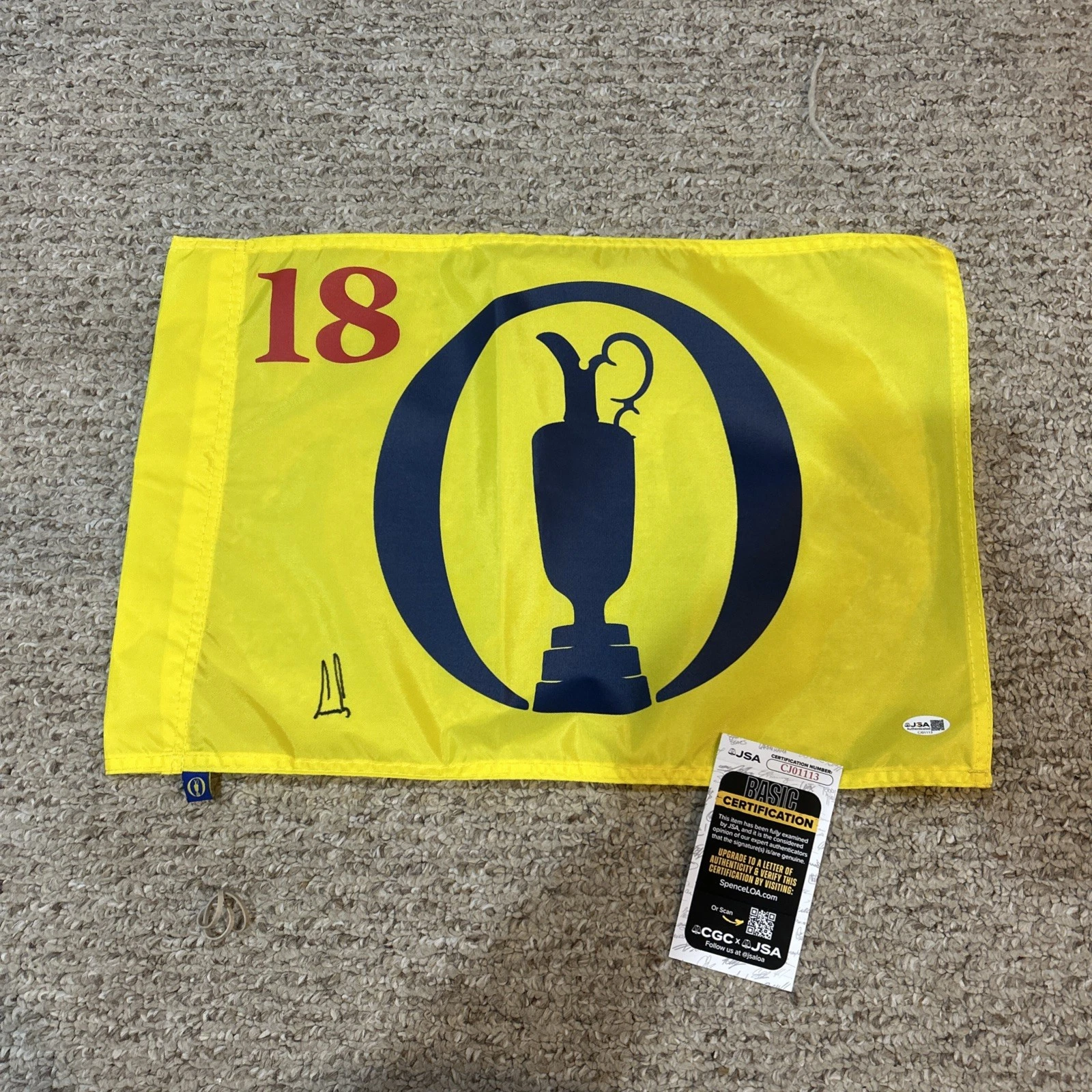 ERNIE ELS SIGNED AUTOGRAPH BRITISH OPEN PIN FLAG JSA COA 2x WINNER THE OPEN