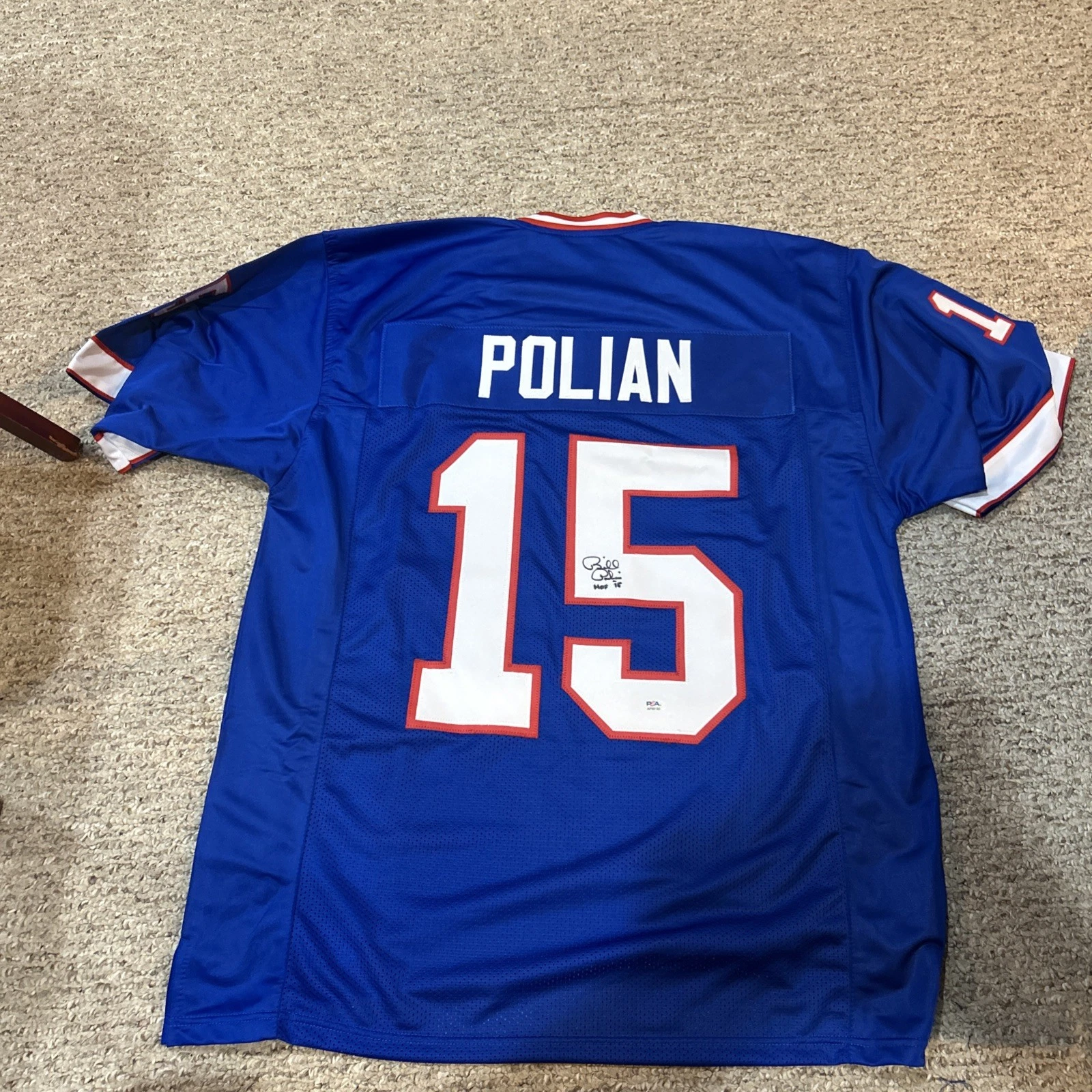 BUFFALO BILLS- BILL POLIAN SIGNED AUTOGRAPH JERSEY PSA COA HOF GM