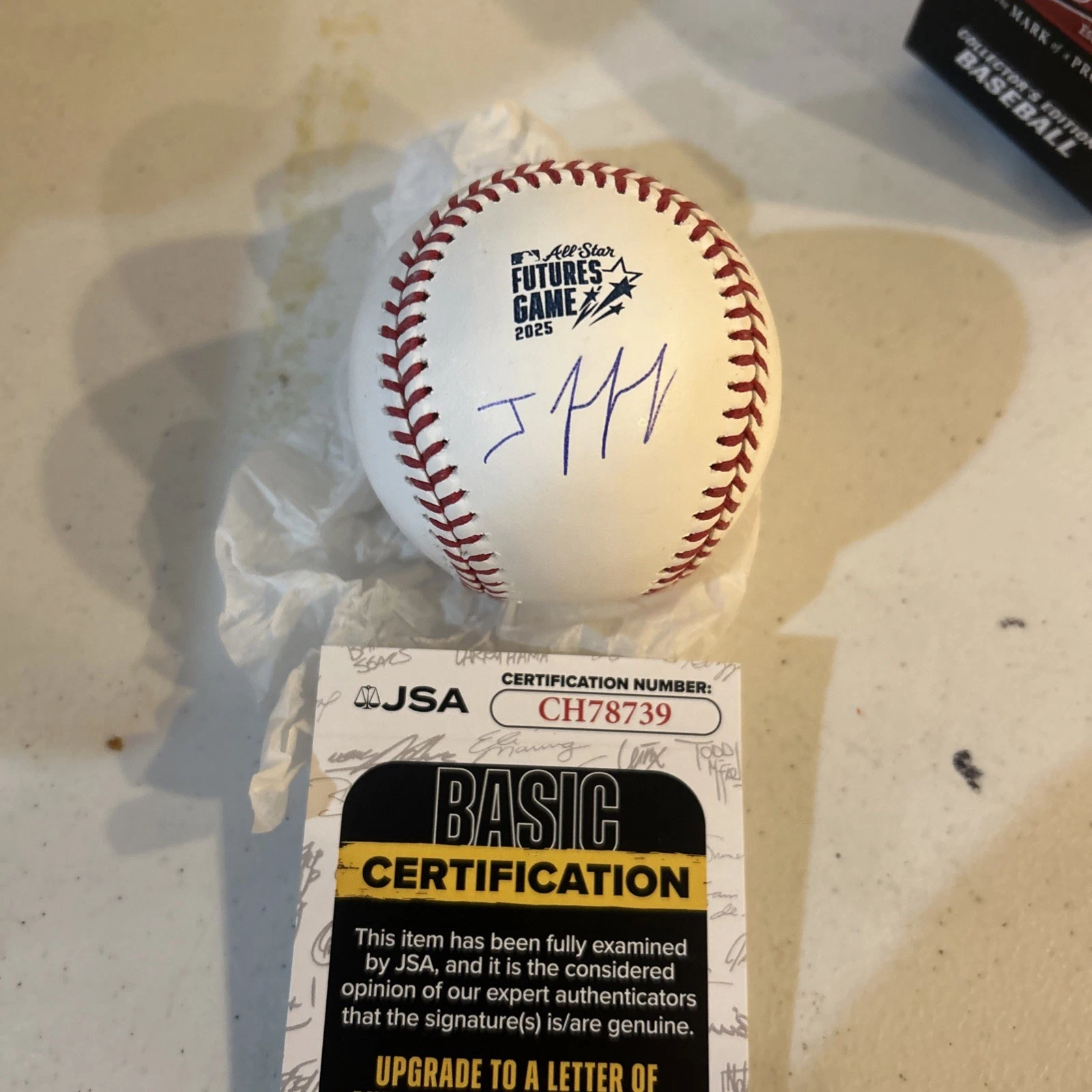 JHOSTYNXON GARCIA SIGNED AUTOGRAPH 2025 FUTURES GAME BALL JSA COA ROMLB BALL SOX