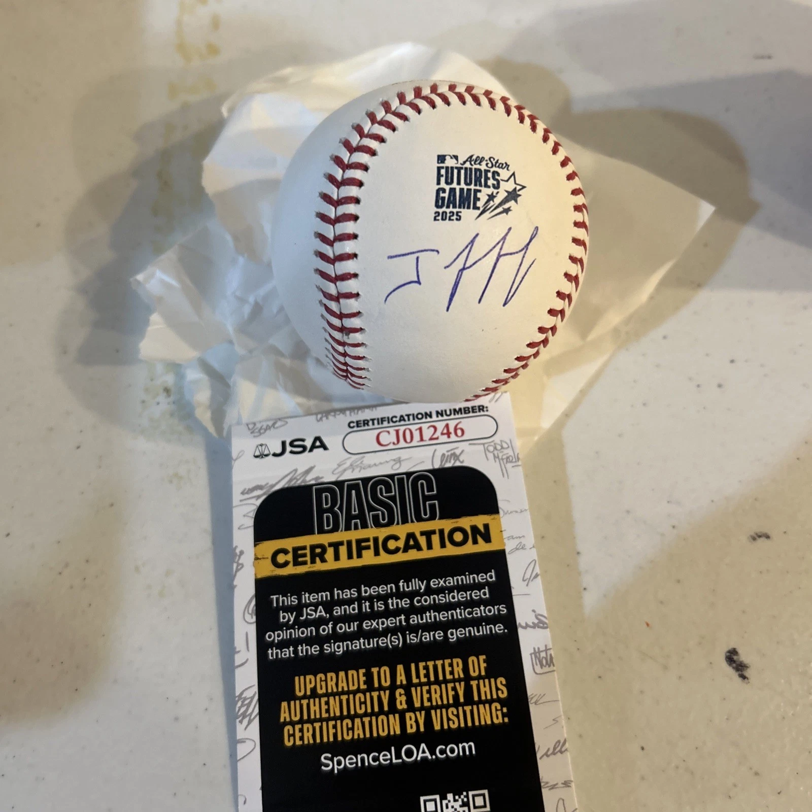 JHOSTYNXON GARCIA SIGNED AUTOGRAPH 2025 FUTURES GAME BALL JSA COA ROMLB BALL SOX