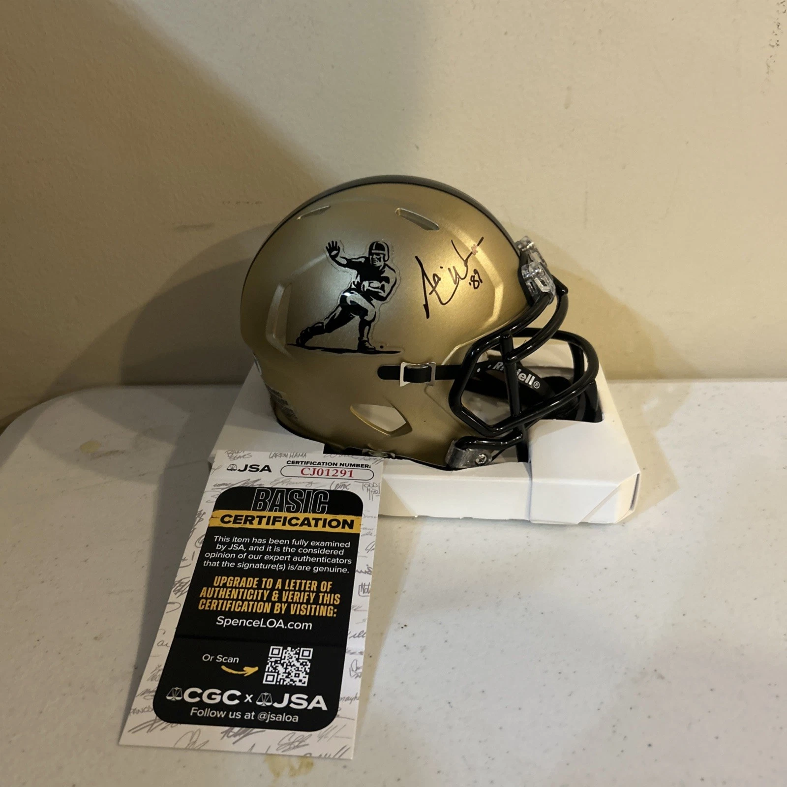 HOUSTON COUGARS- ANDRE WARE SIGNED AUTOGRAPH MINI HELMET JSA COA HEISMAN 1989