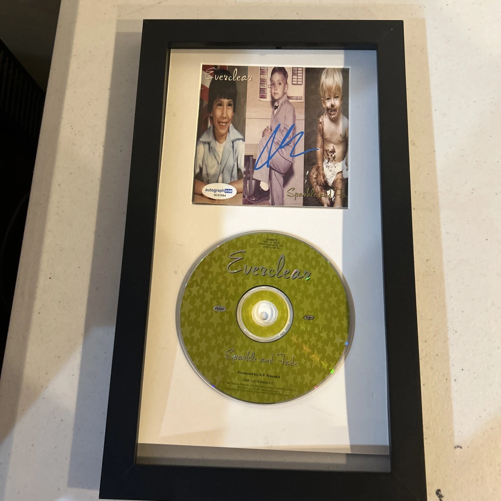 ART ALEXAKIS SIGNED AUTOGRAPH FRAMED CD DISPLAY ACOA EVERCLEAR SPARKLE & FADE