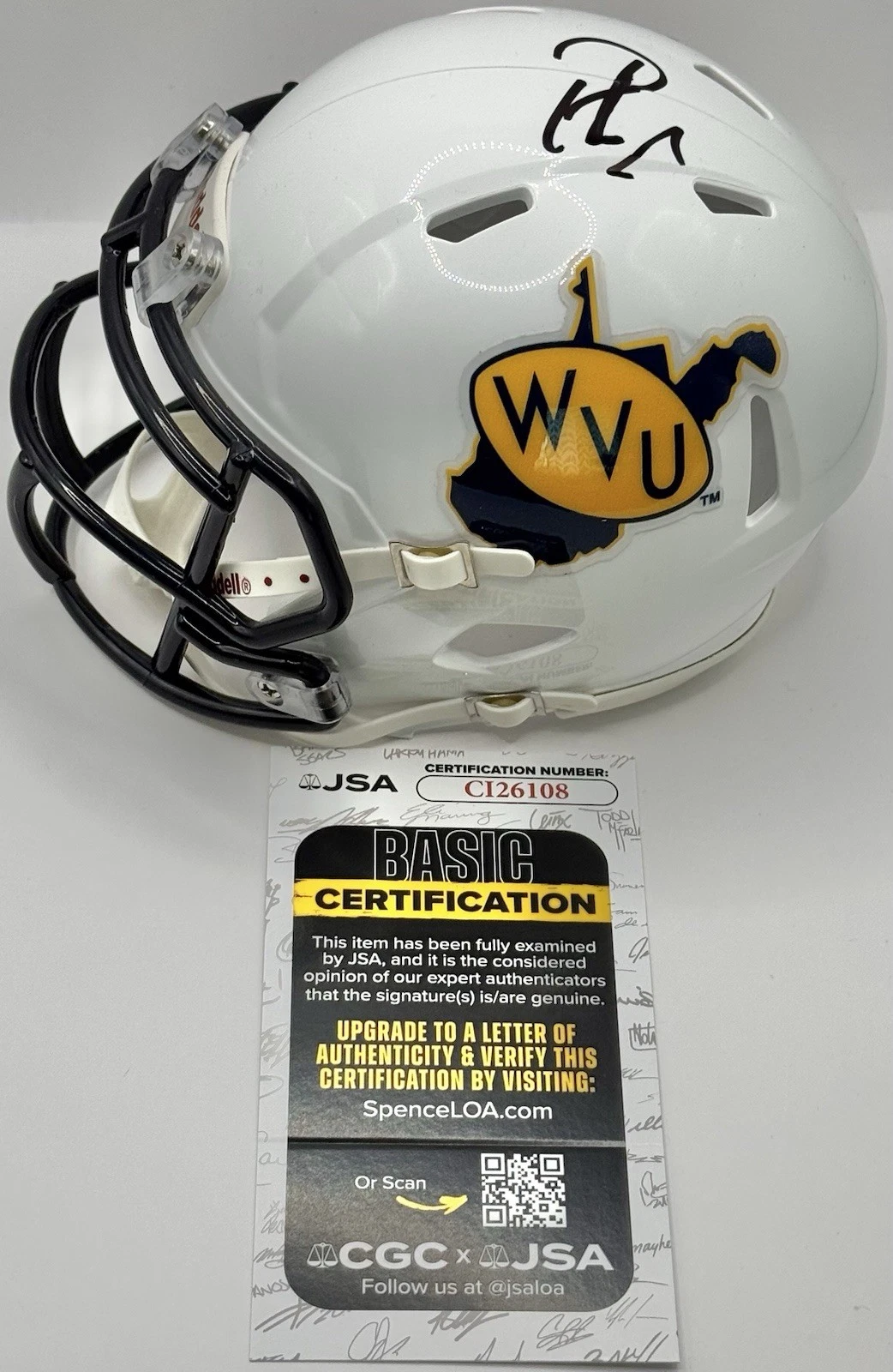 Pat Mcafee Signed Autographed West Virginia Mountaineers Mini Helmet JSA COA